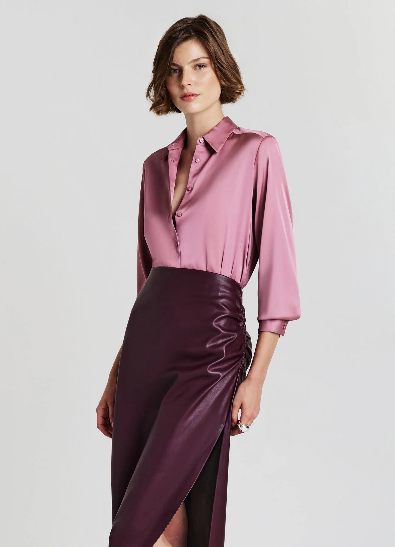 Camicia classica in simil satin - Image 2