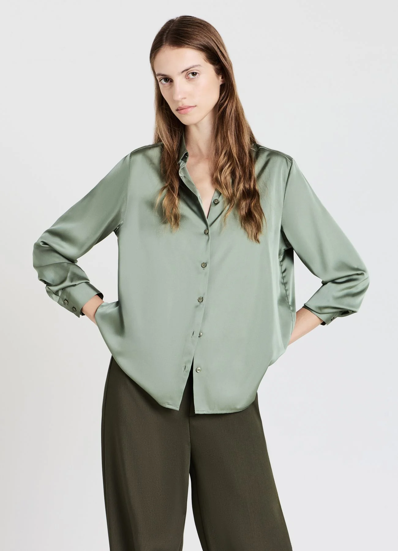Camicia classica in simil satin - Image 2