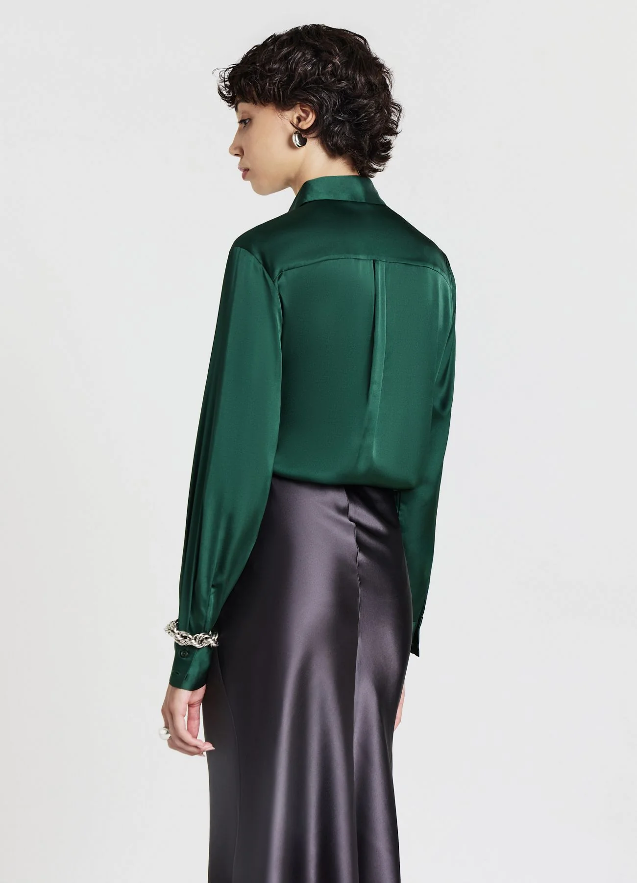 Camicia classica in simil satin