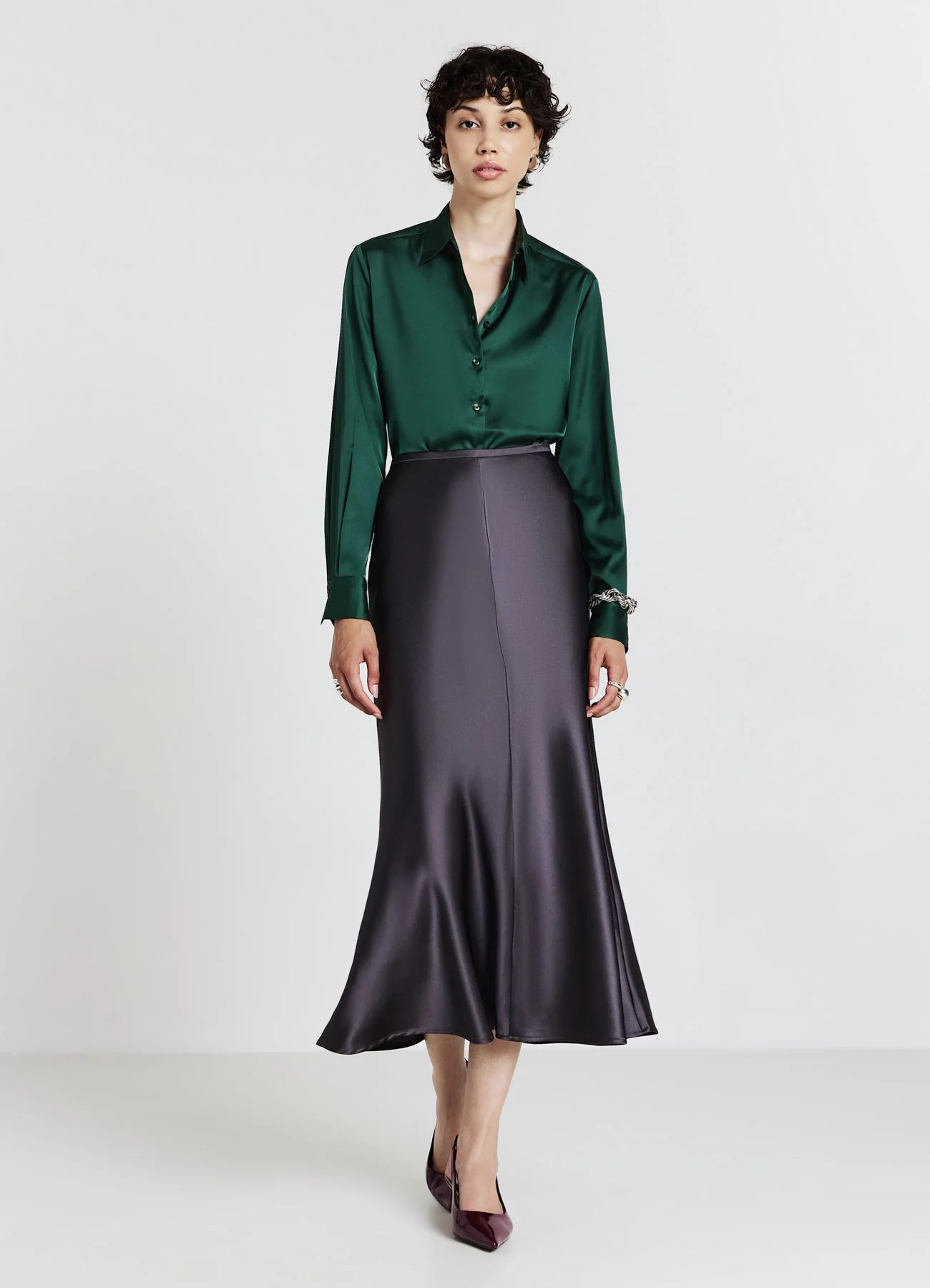 Camicia classica in simil satin - Image 2