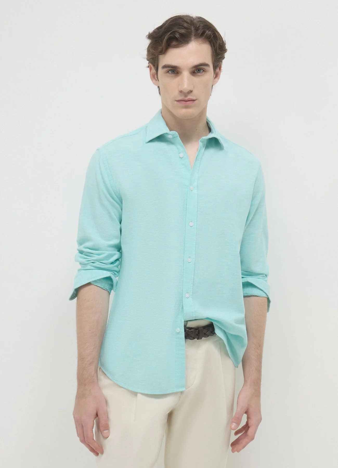 Camicia classica misto lino