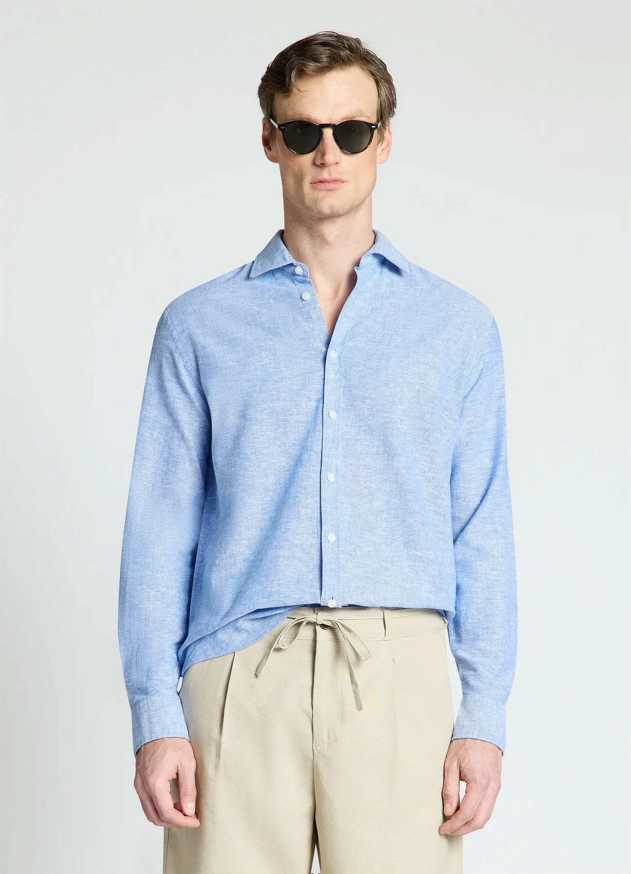 Camicia classica misto lino