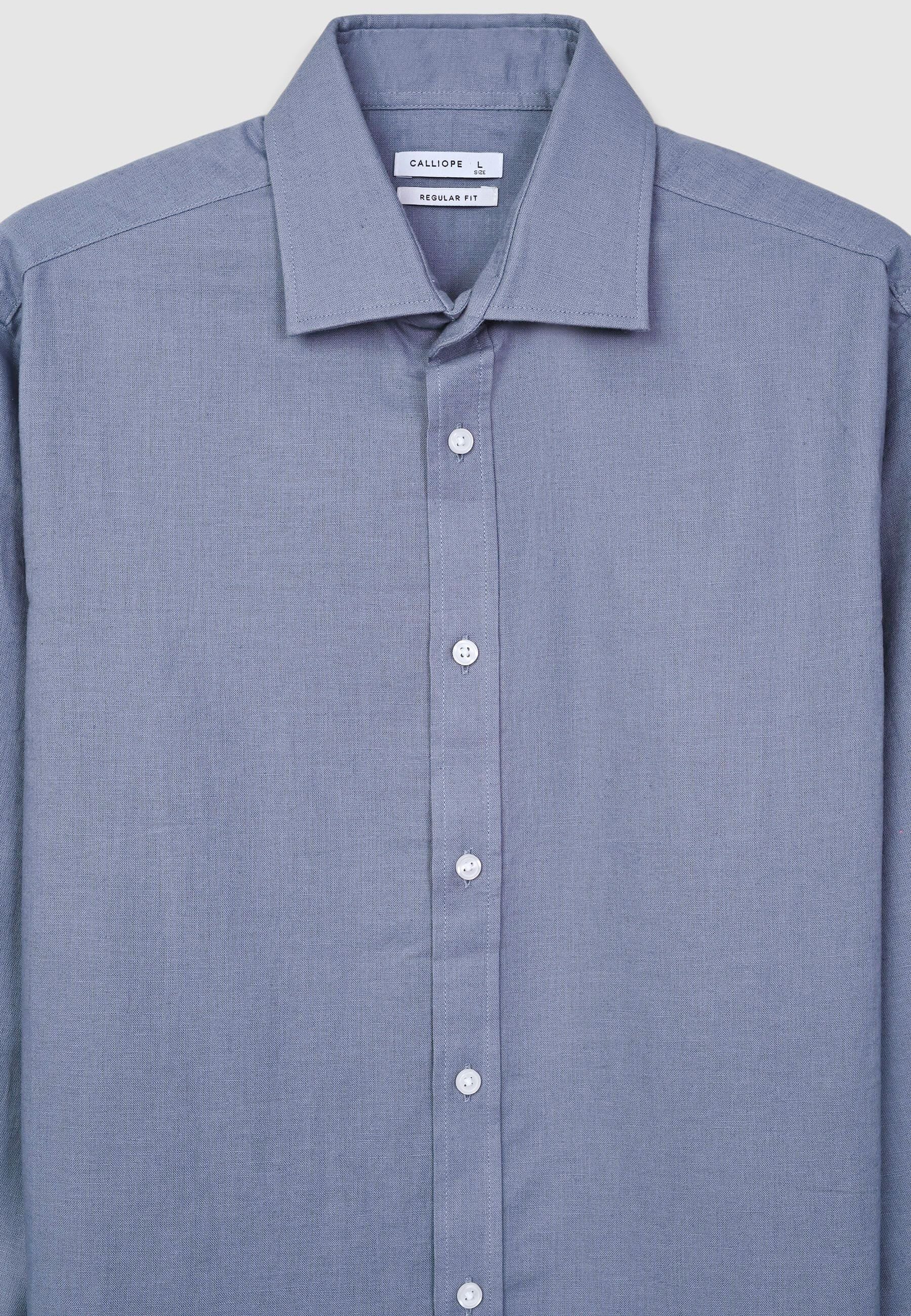 Camicia classica misto lino - Image 5