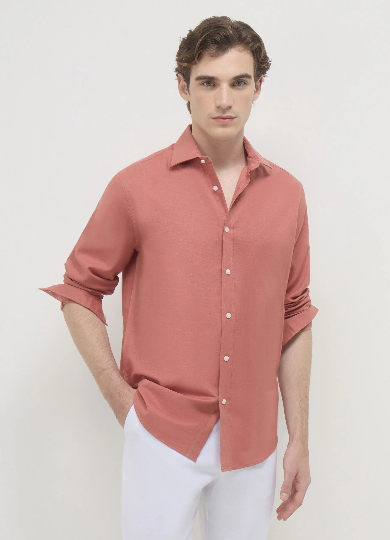 Camicia classica misto lino - Image 3