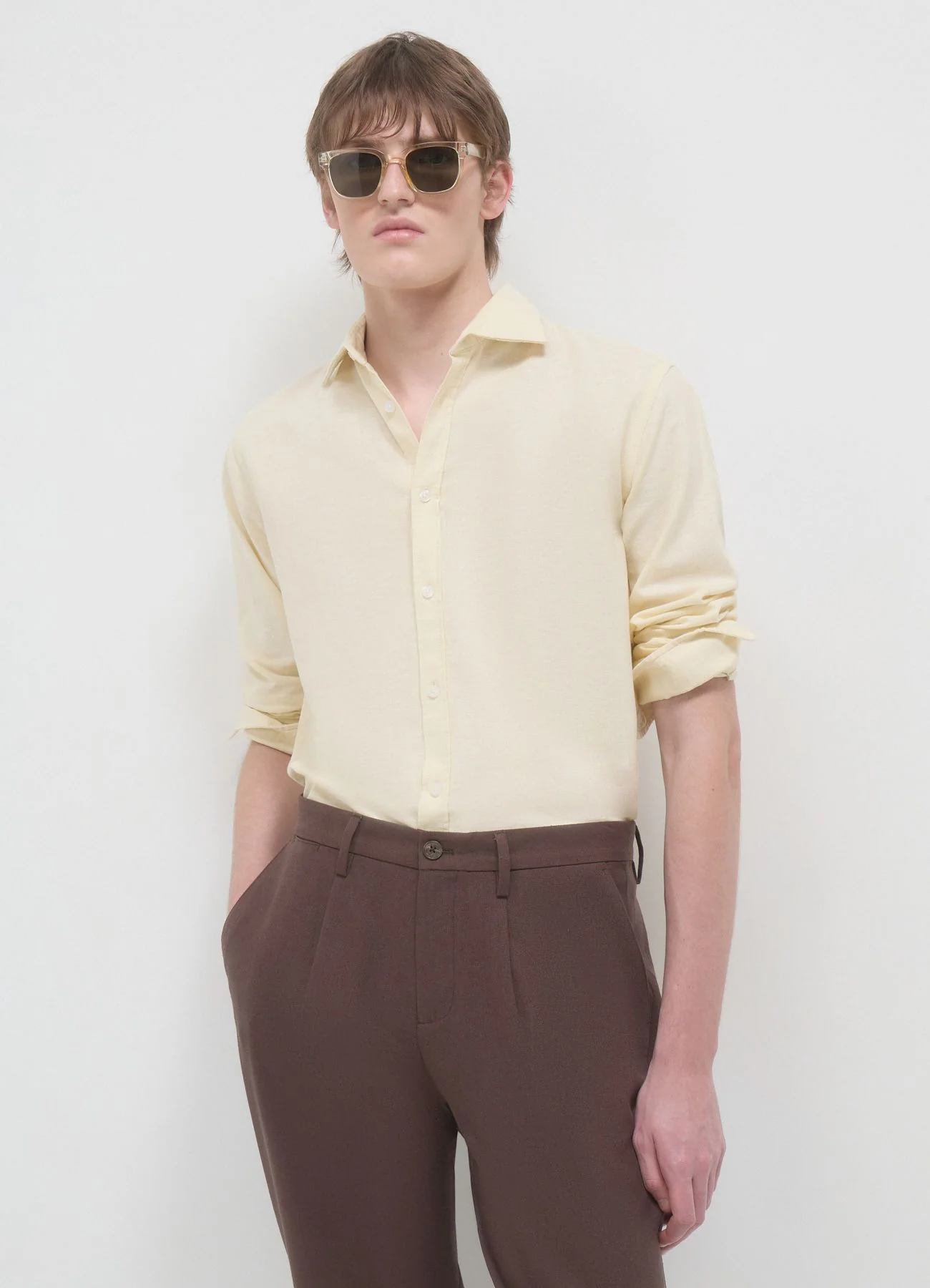 Camicia classica misto lino