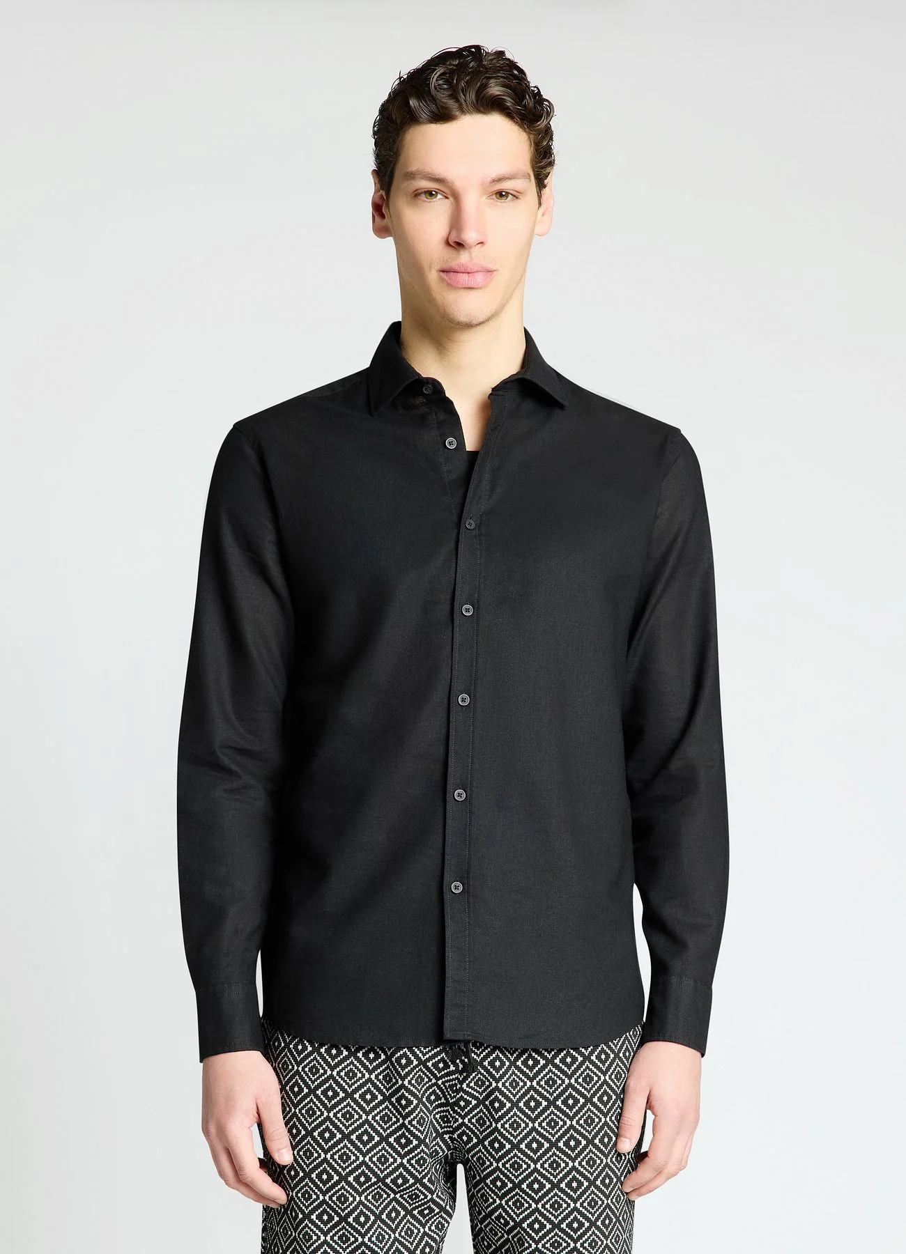 Camicia classica misto lino