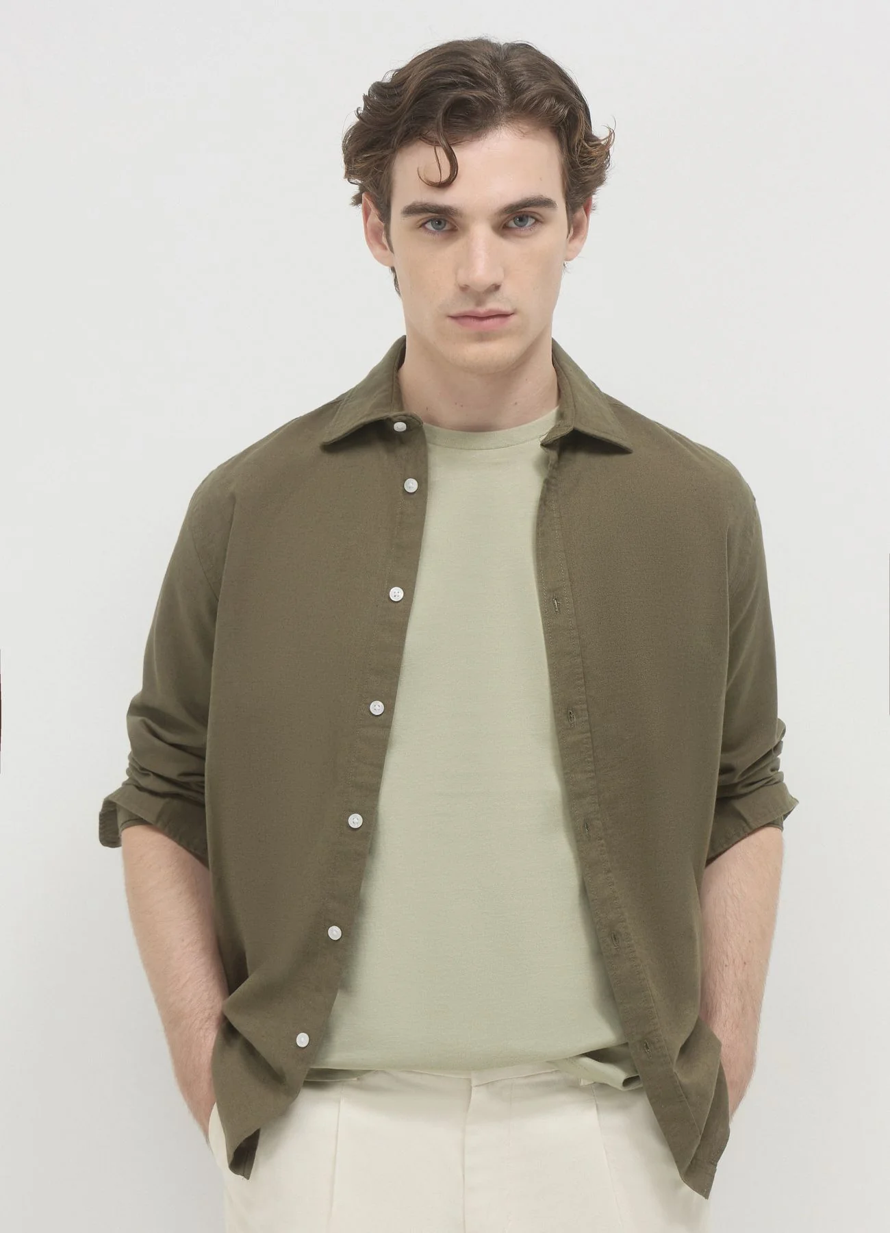 Camicia classica misto lino - Image 3