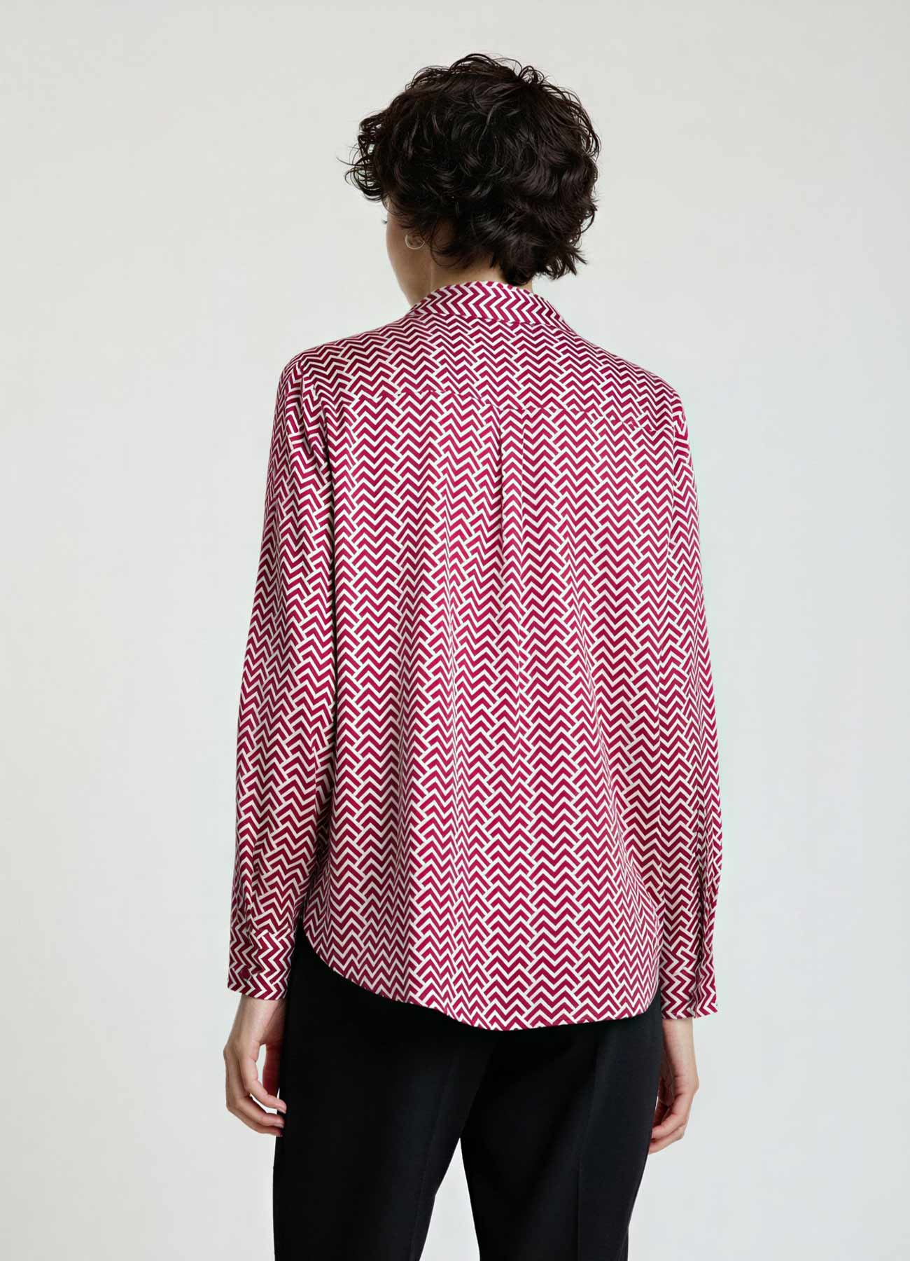 Camicia classica similsatin stampa chevron - Image 3