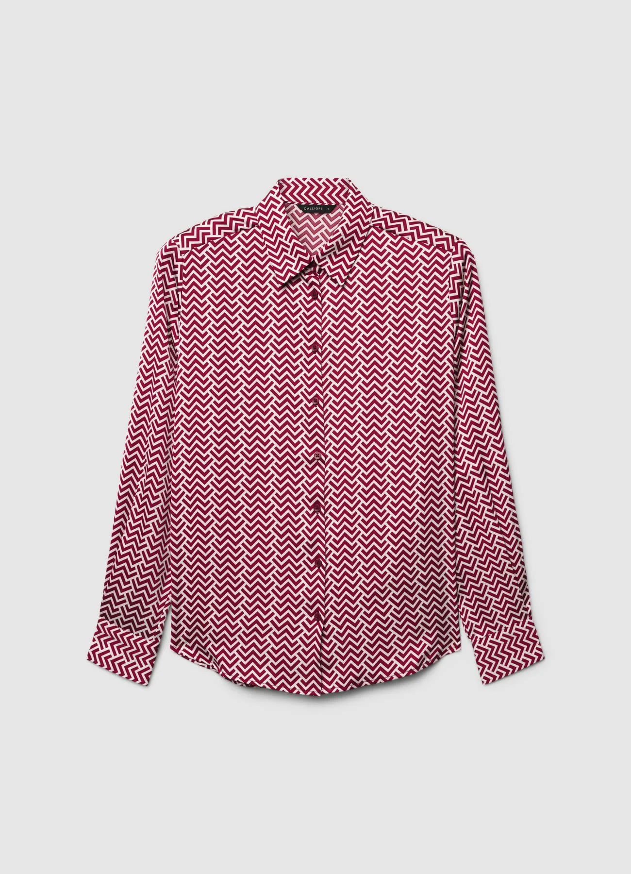 Camicia classica similsatin stampa chevron - Image 5