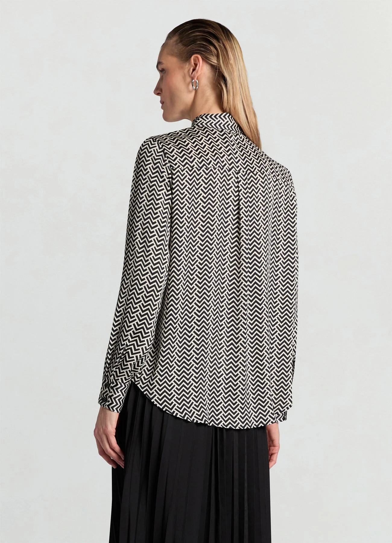 Camicia classica similsatin stampa chevron - Image 3