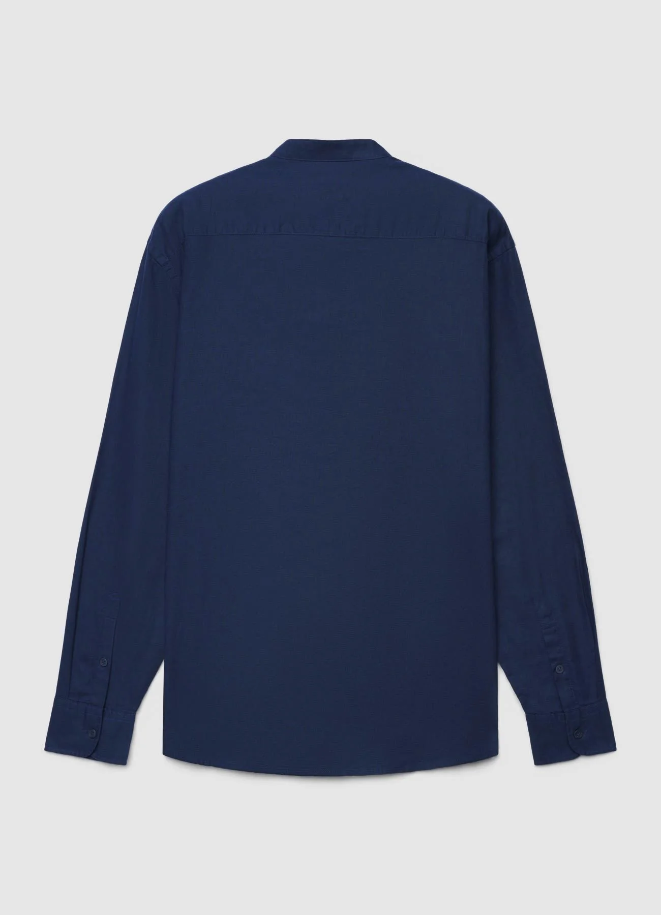 Camicia collo alla coreana misto lino - Image 4