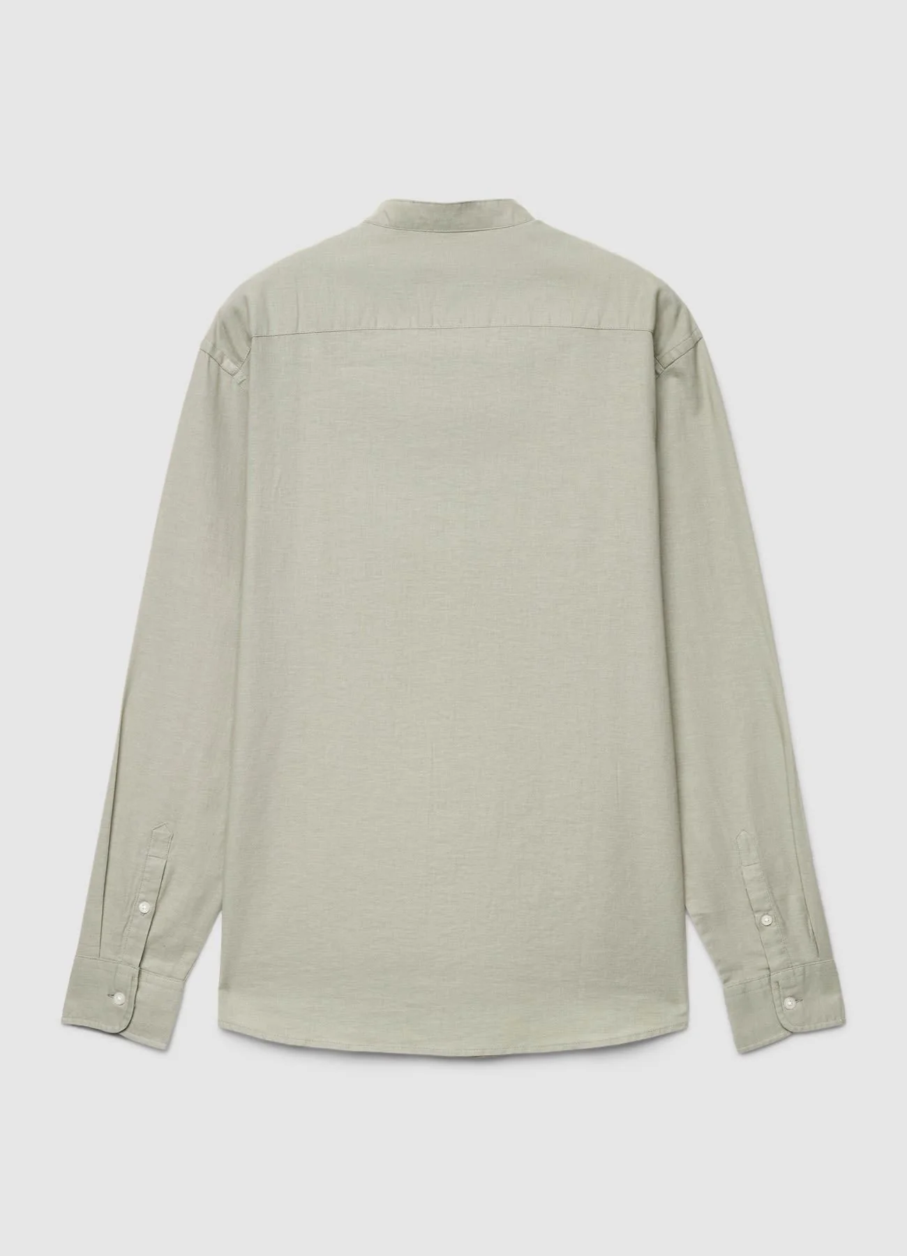 Camicia collo alla coreana misto lino - Image 4