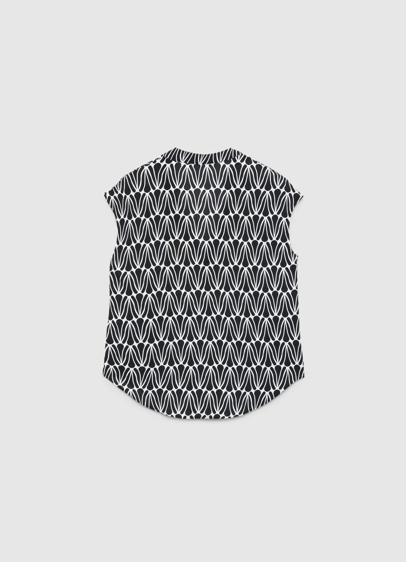 Camicia con colletto coreano e stampa - Image 4