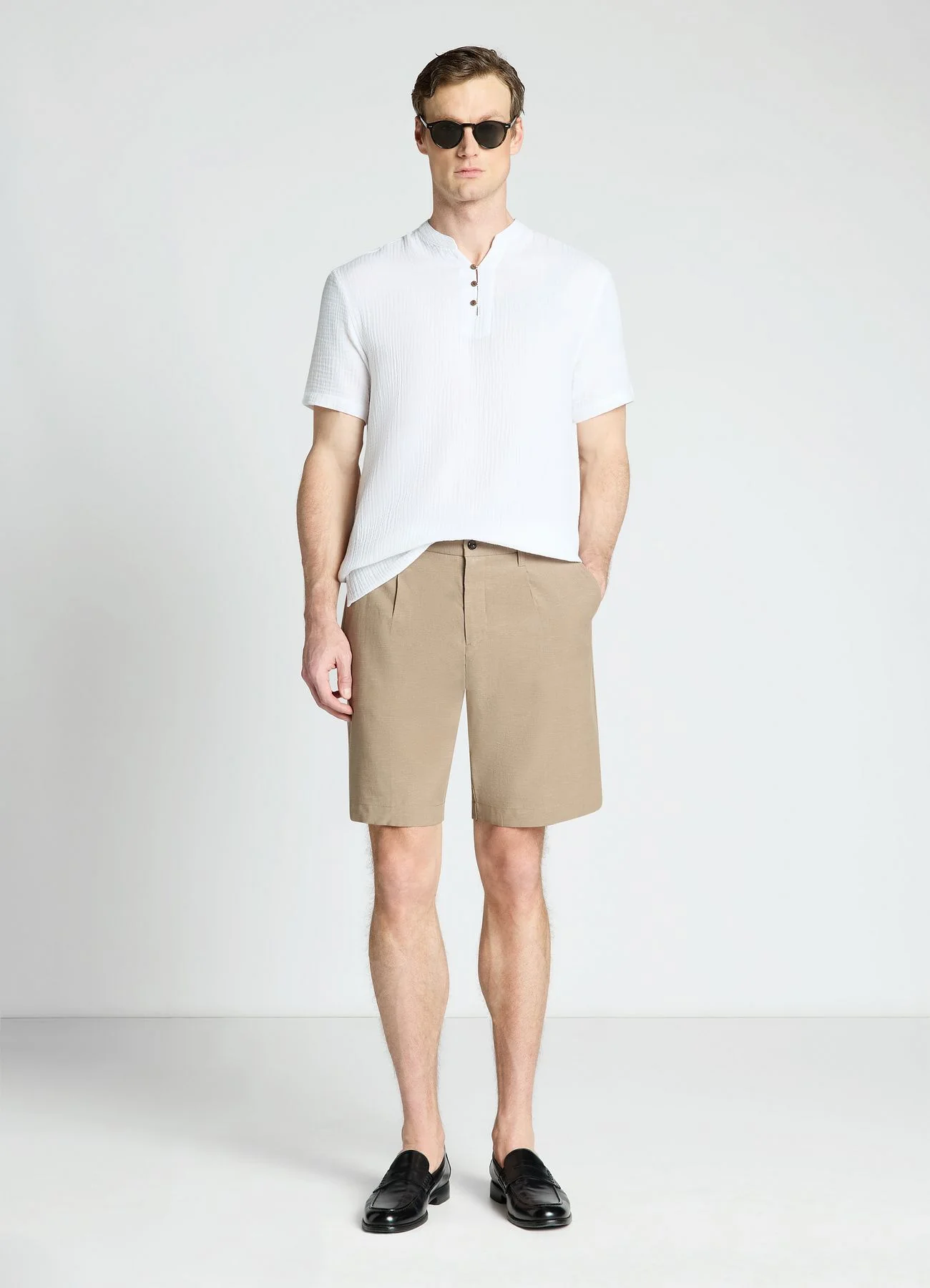 Camicia con collo alla coreana e bottoni - Image 2