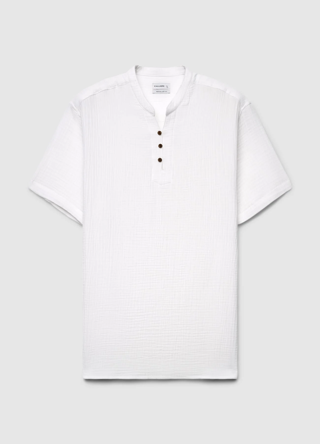 Camicia con collo alla coreana e bottoni - Image 4