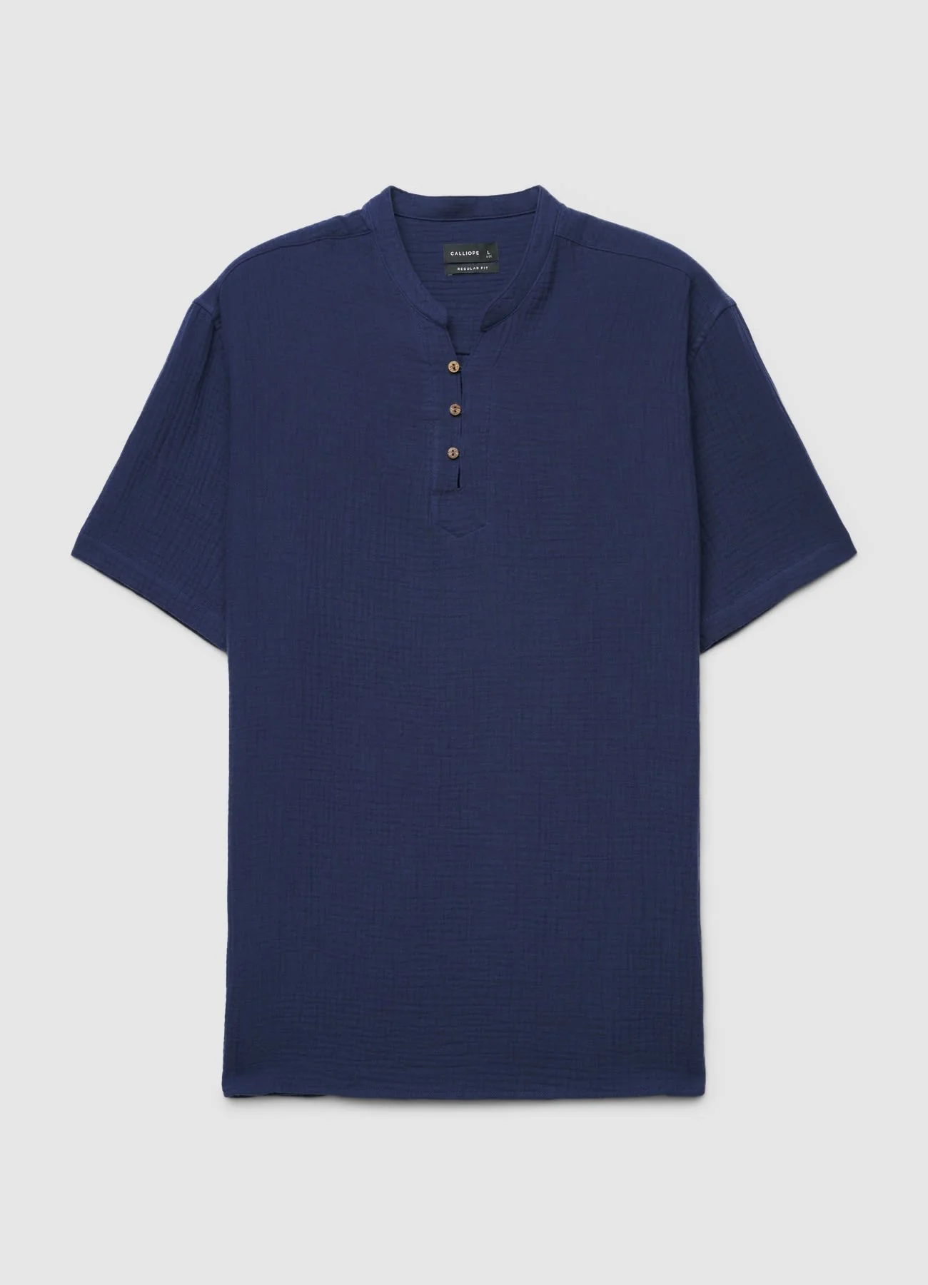 Camicia con collo alla coreana e bottoni - Image 4