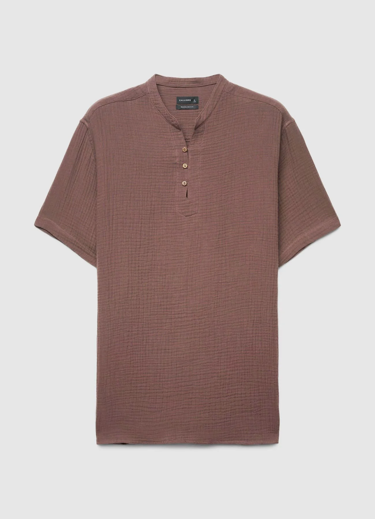 Camicia con collo alla coreana e bottoni - Image 5