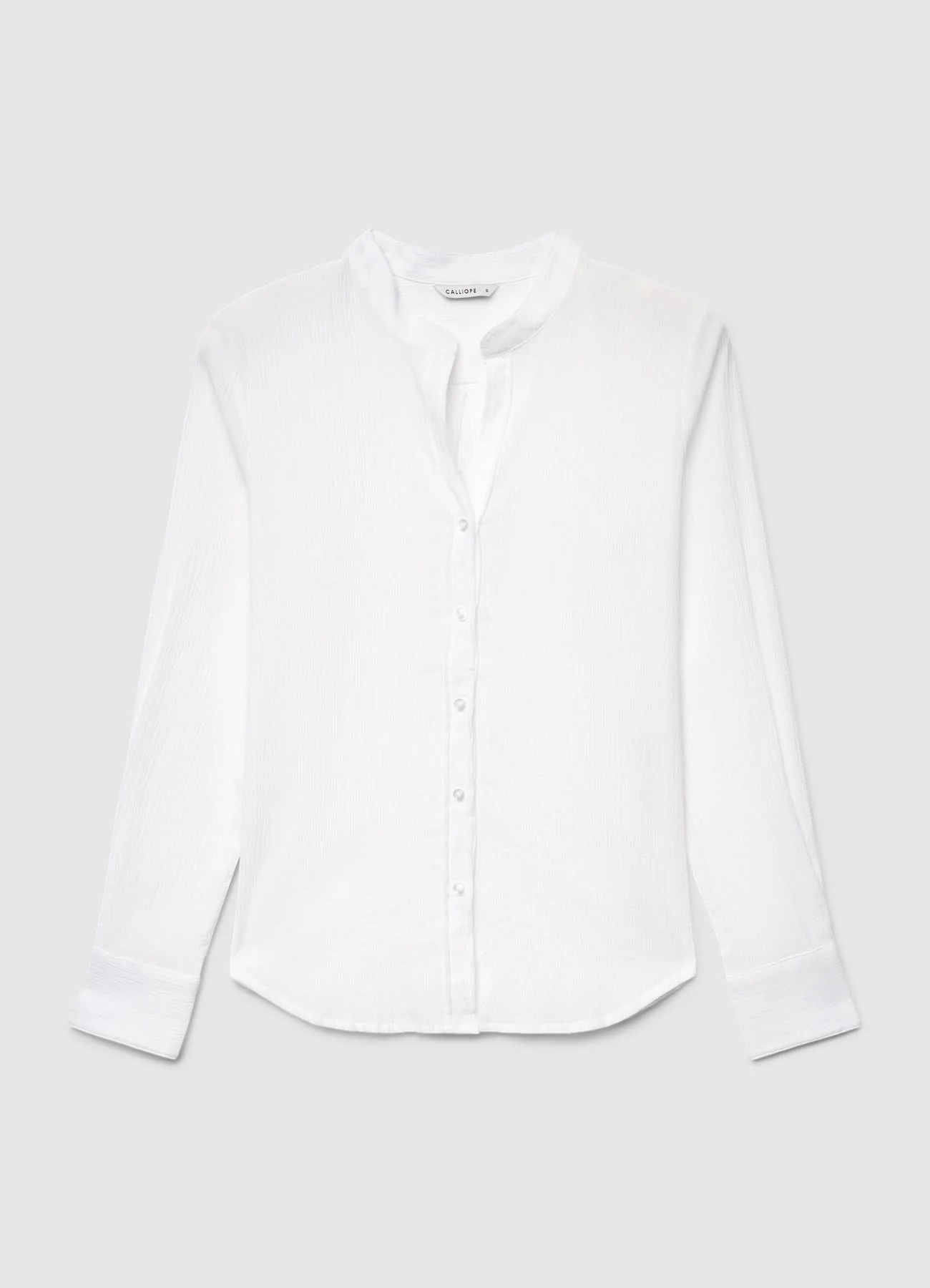 Camicia con collo alla coreana e bottoni - Image 5