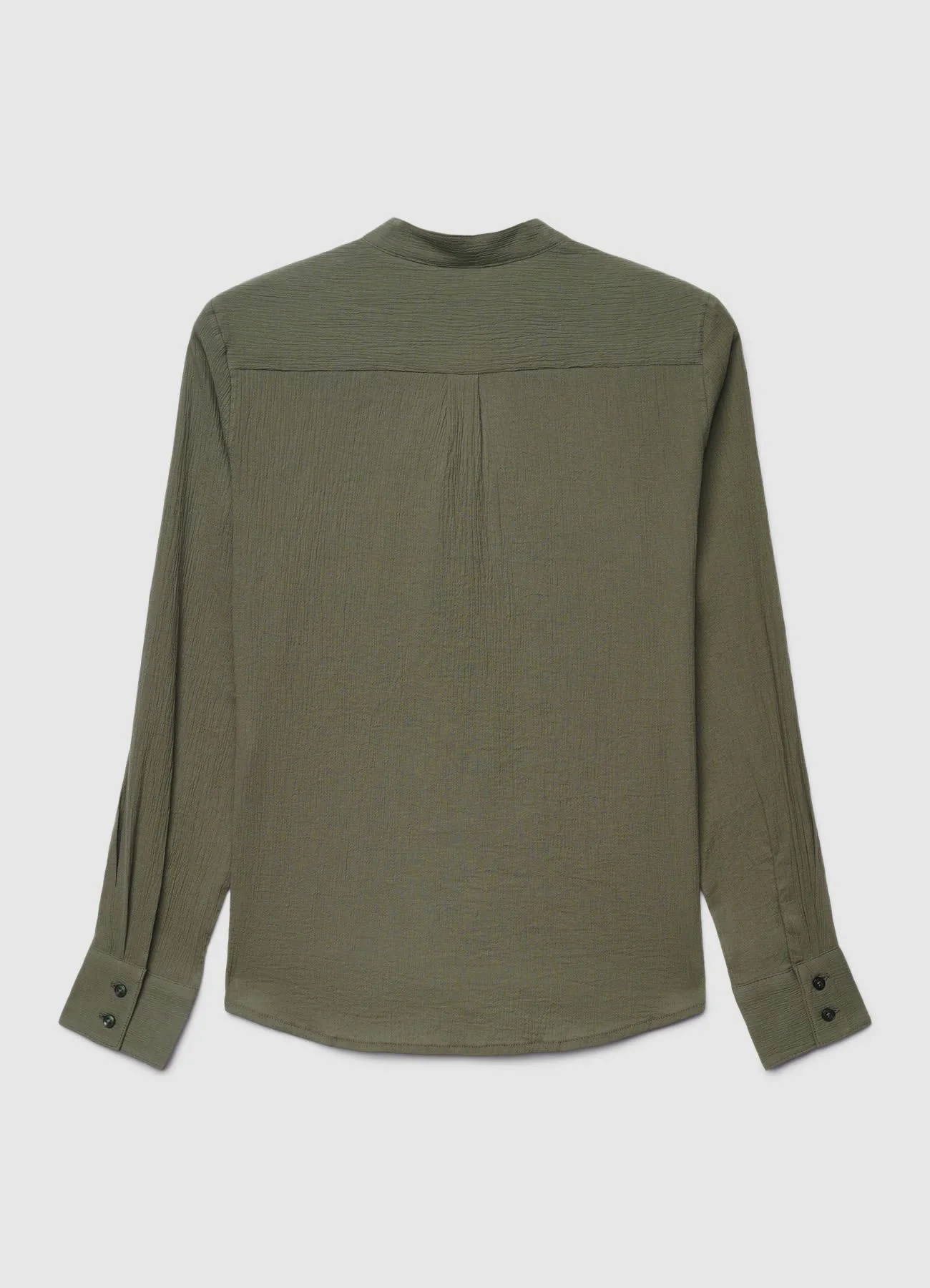 Camicia con collo alla coreana e bottoni - Image 4