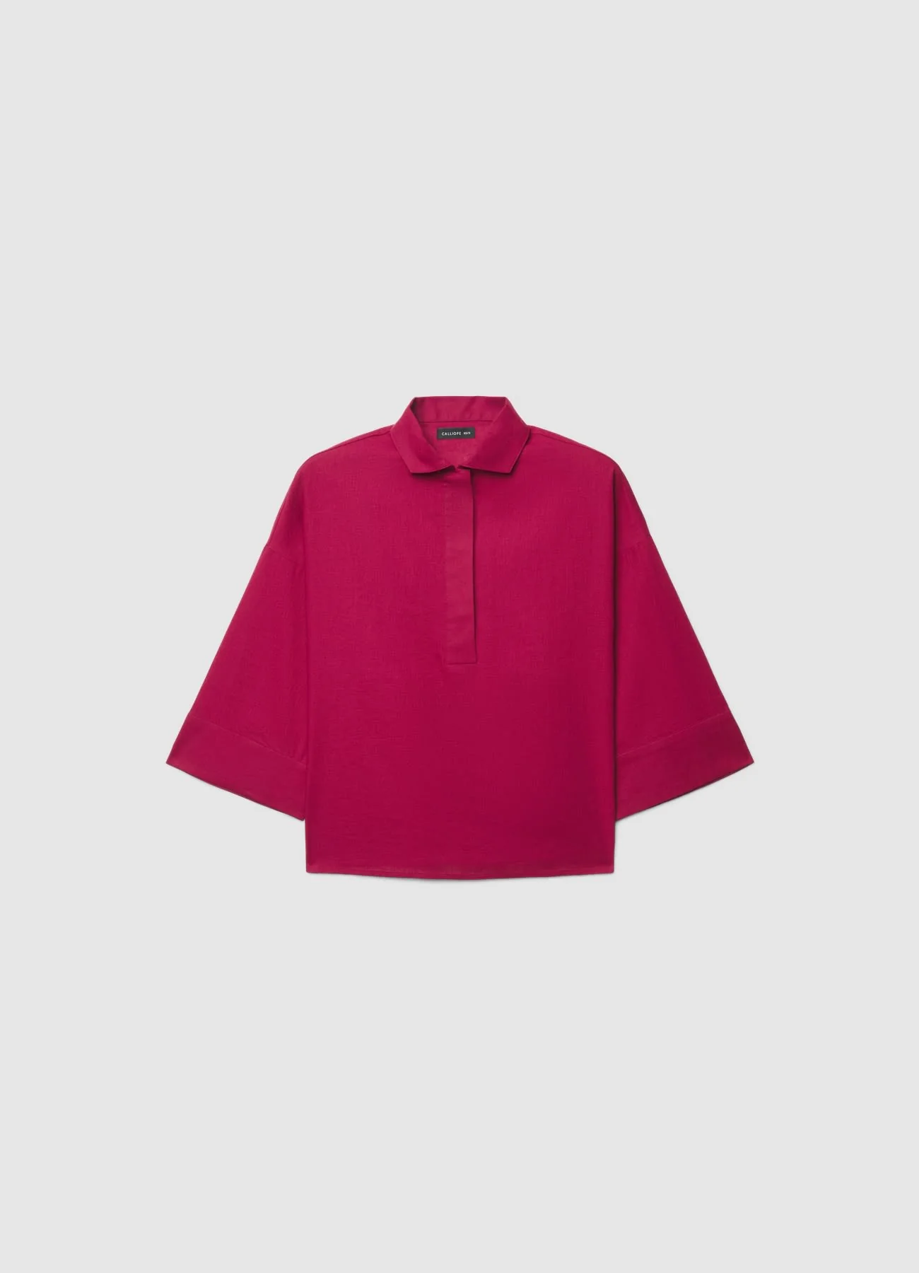 Camicia con collo polo in lino - Image 4