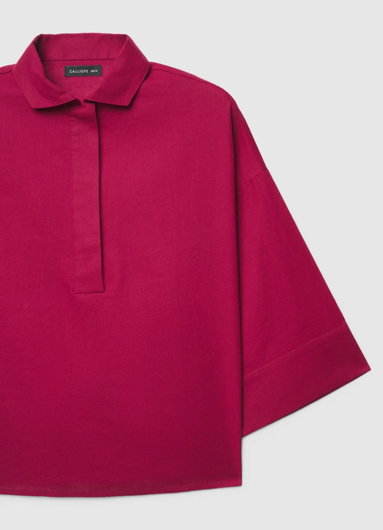 Camicia con collo polo in lino - Image 6