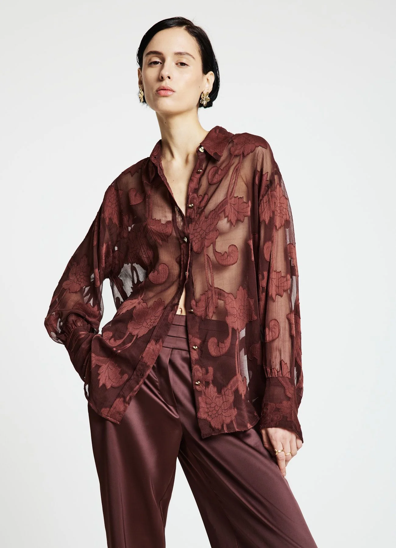 Camicia con fantasia floreale