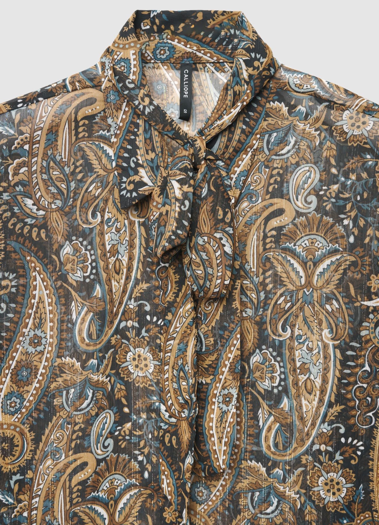 Camicia con fiocco e stampa paisley - Image 4