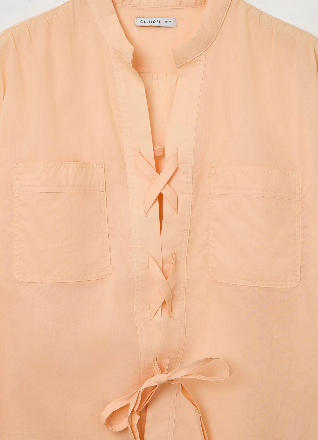Camicia con lacci a tinta unita - Image 4