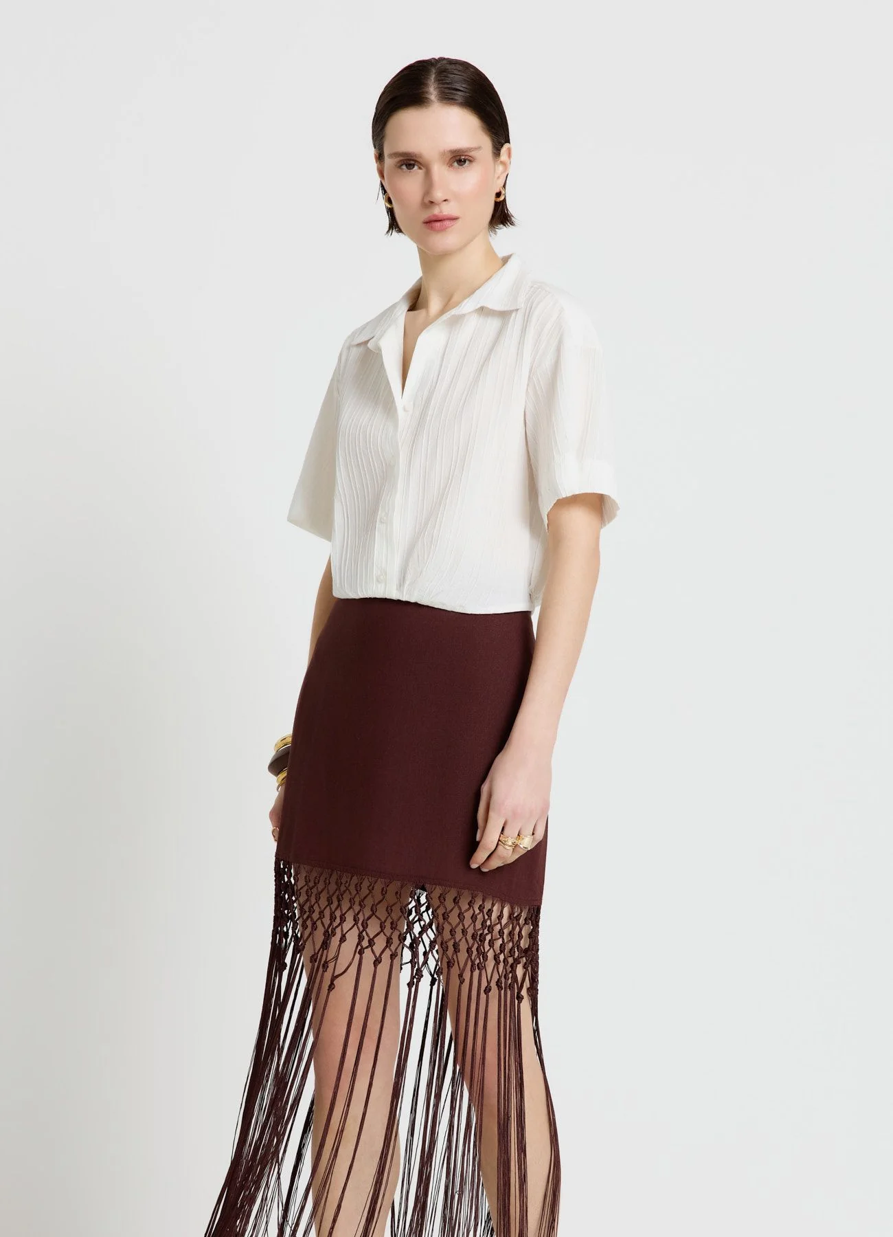 Camicia con lavorazione a rilievo