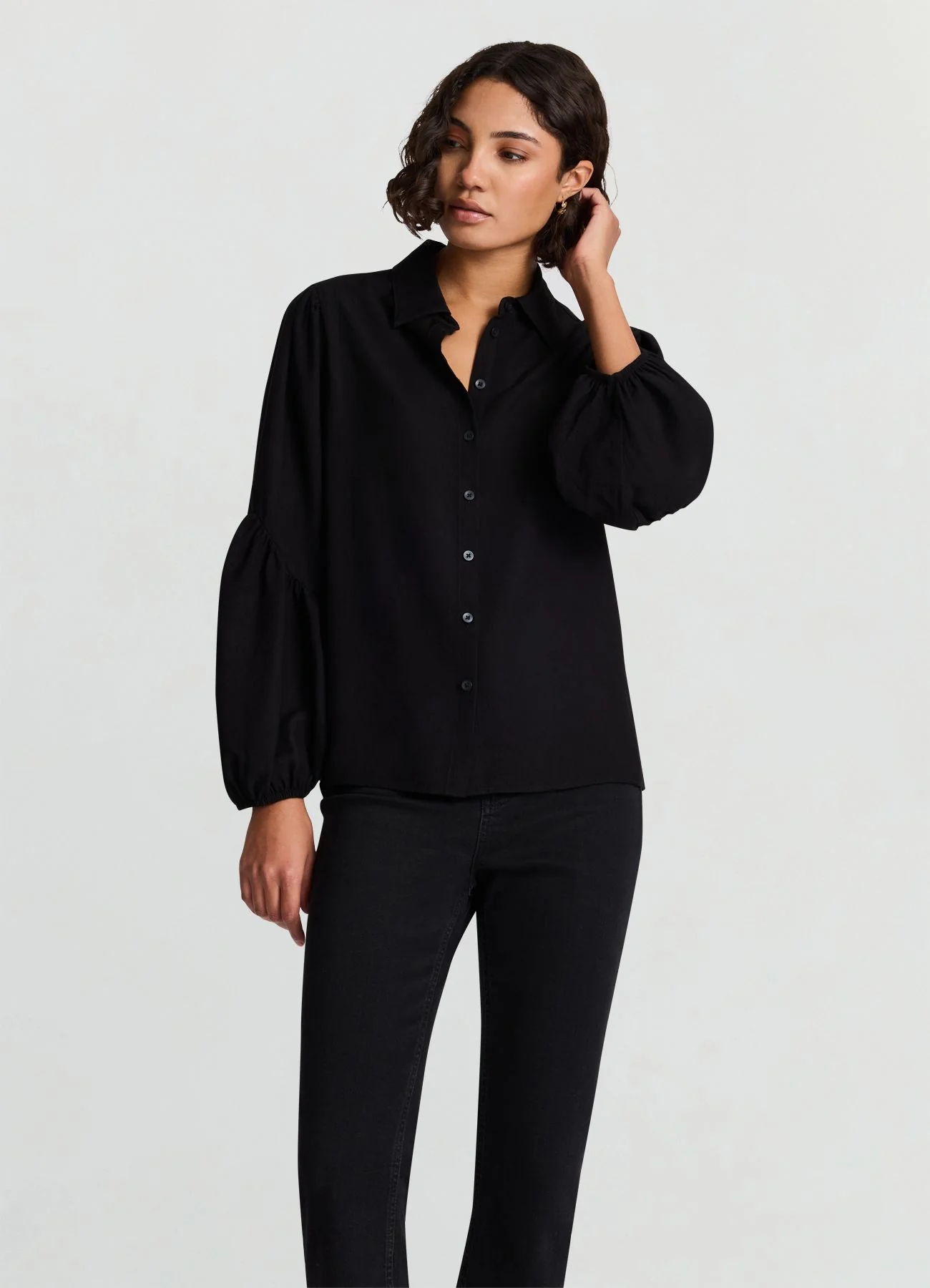 Camicia con maniche a palloncino