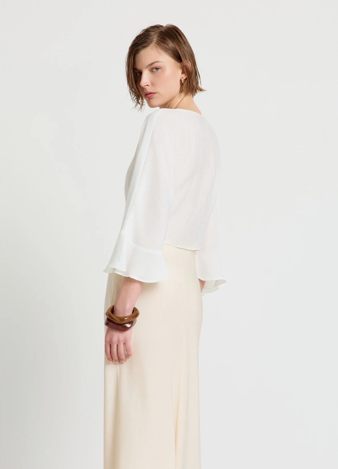 Camicia con nodo con volant - Image 3