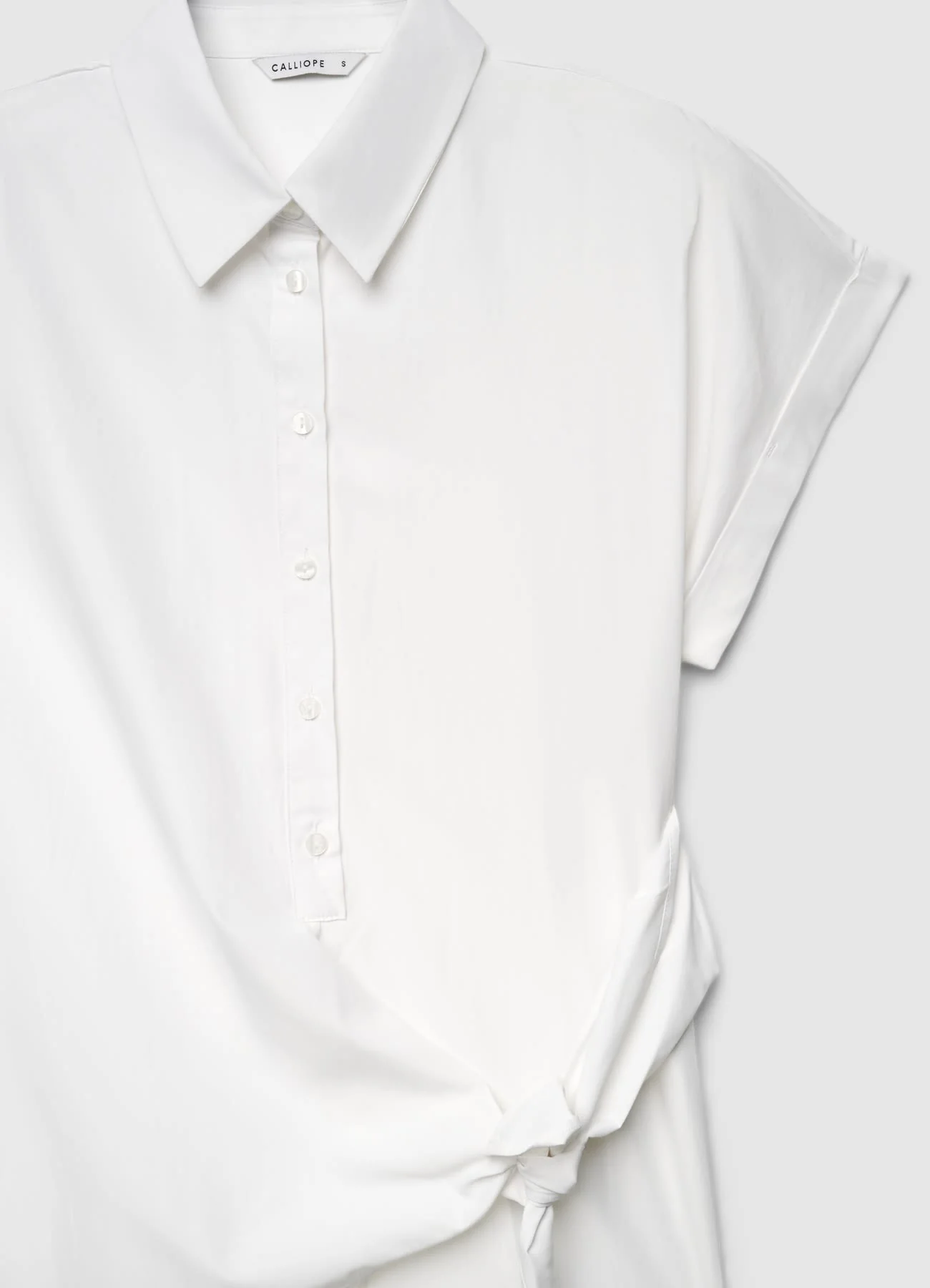 Camicia con nodo sul fianco e mezza abbottonatura - Image 5