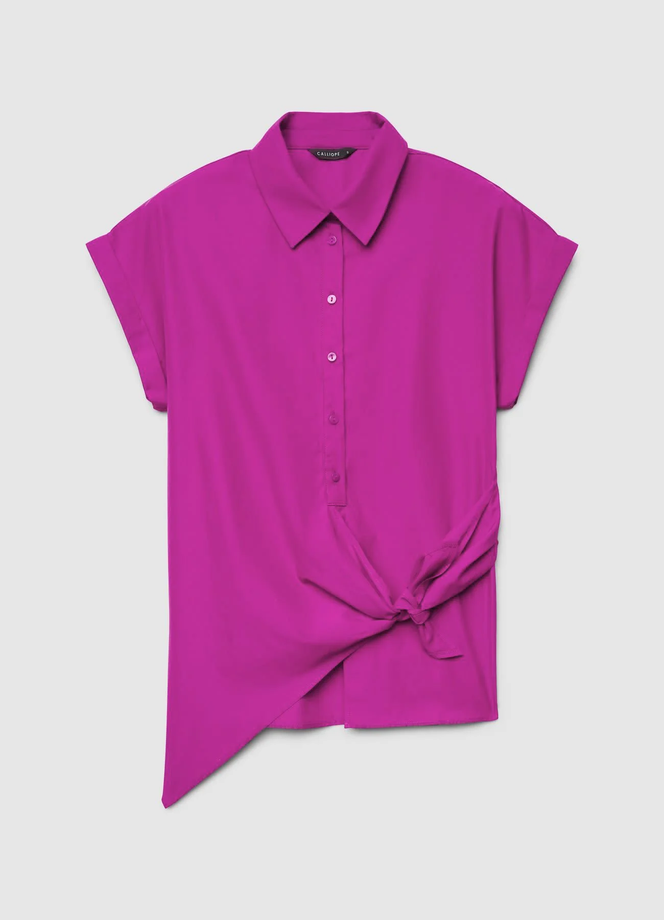 Camicia con nodo sul fianco e mezza abbottonatura - Image 5