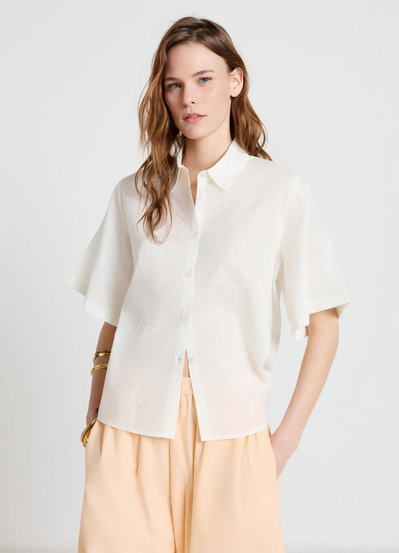 Camicia con ricamo palme - Image 2
