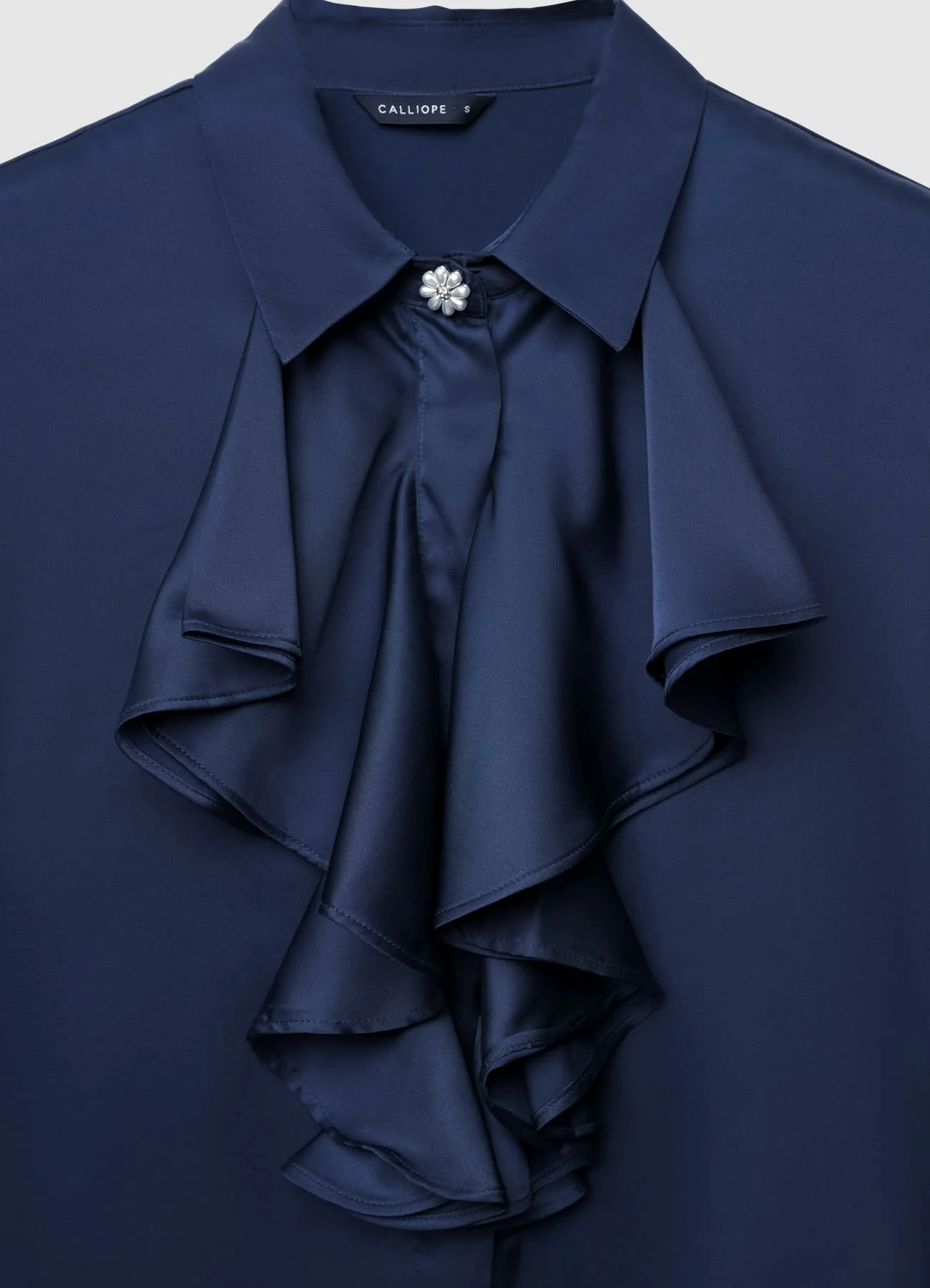 Camicia con rouches e bottoni gioiello - Image 4