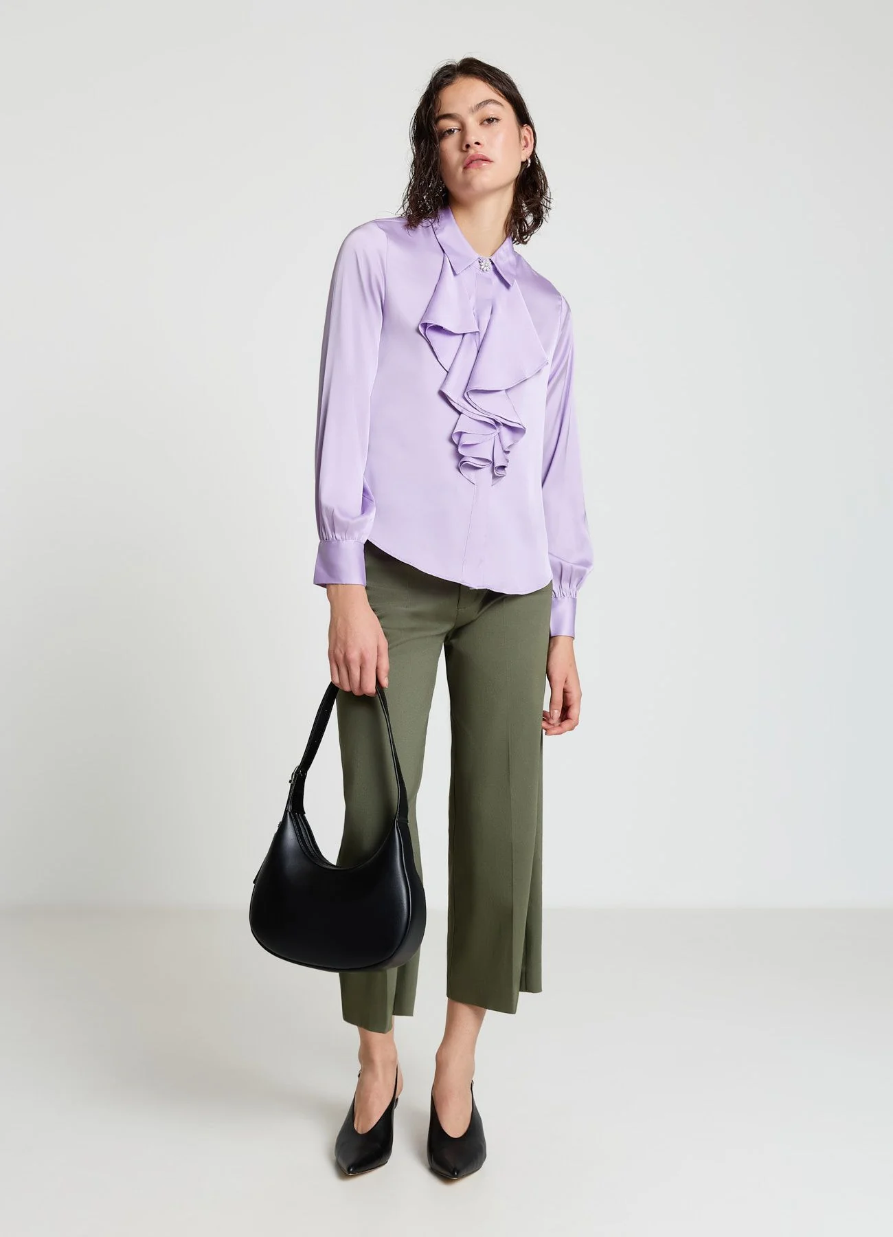 Camicia con rouches e bottoni gioiello - Image 3