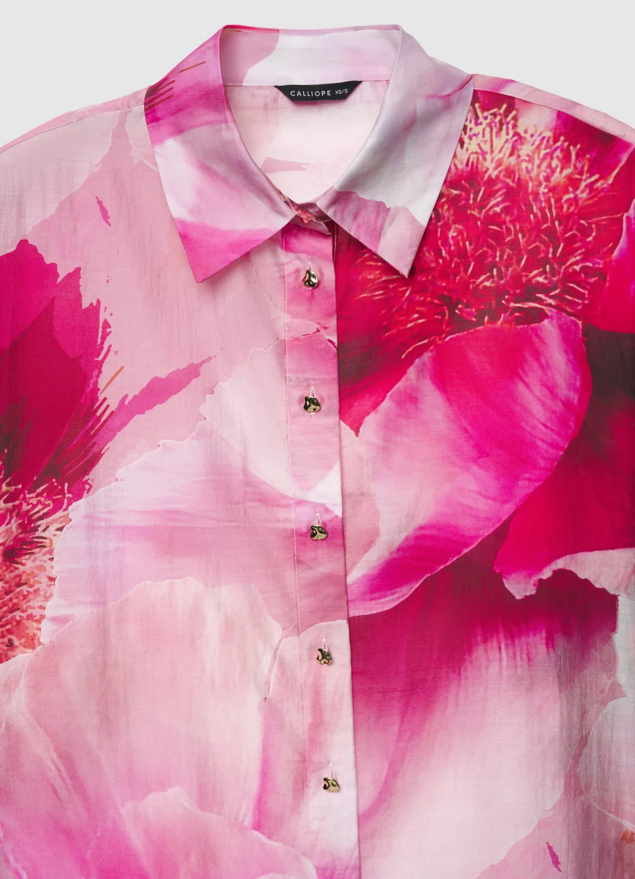 Camicia con stampa fiori e maniche kimono - Image 4
