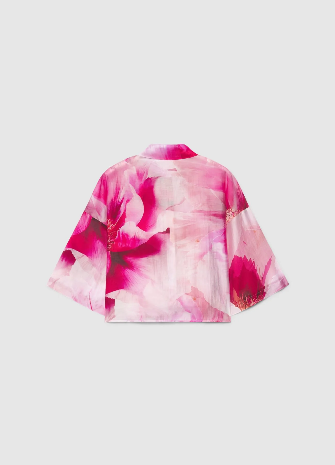 Camicia con stampa fiori e maniche kimono - Image 6