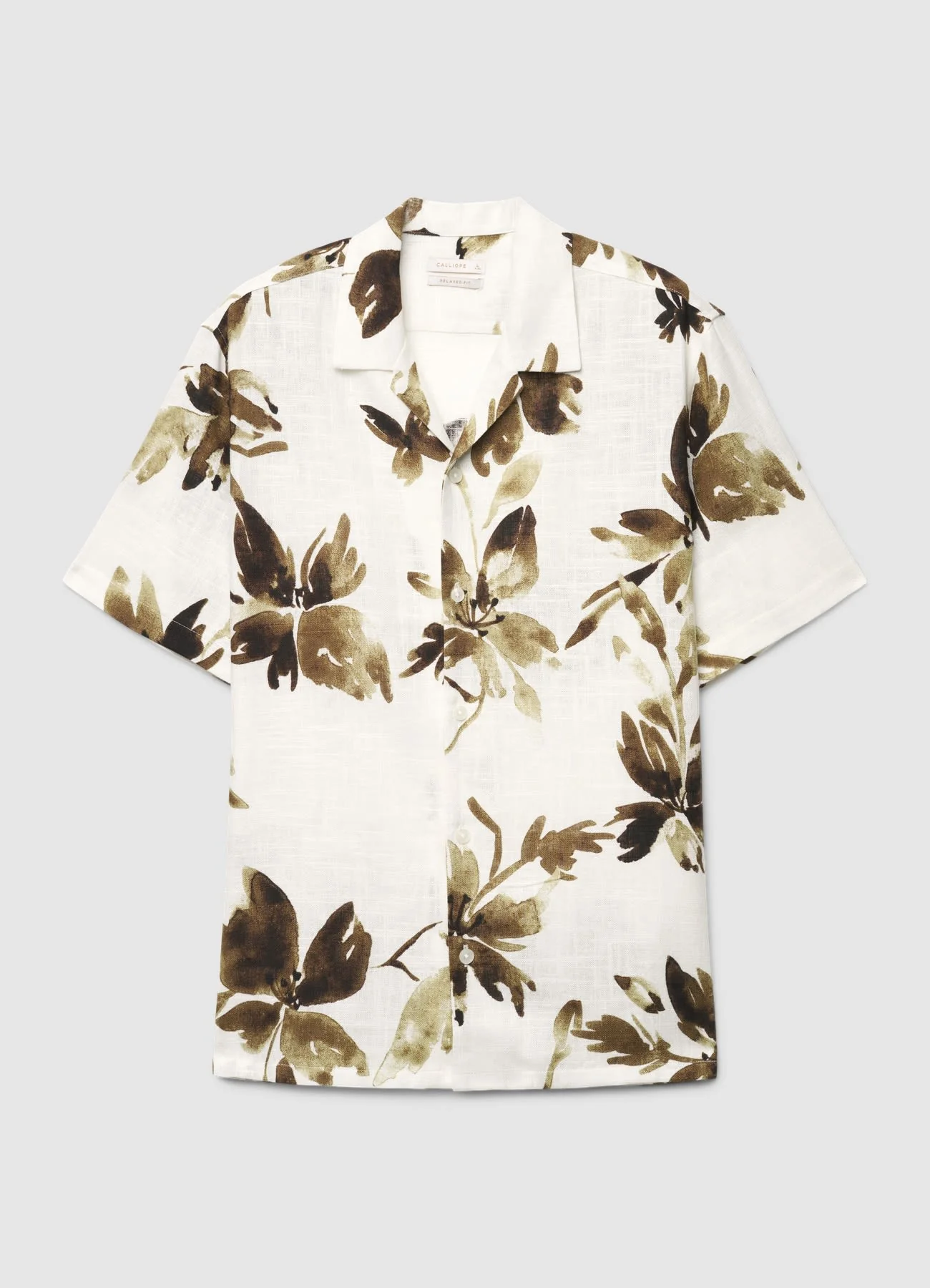 Camicia con stampa floreale misto lino - Image 4