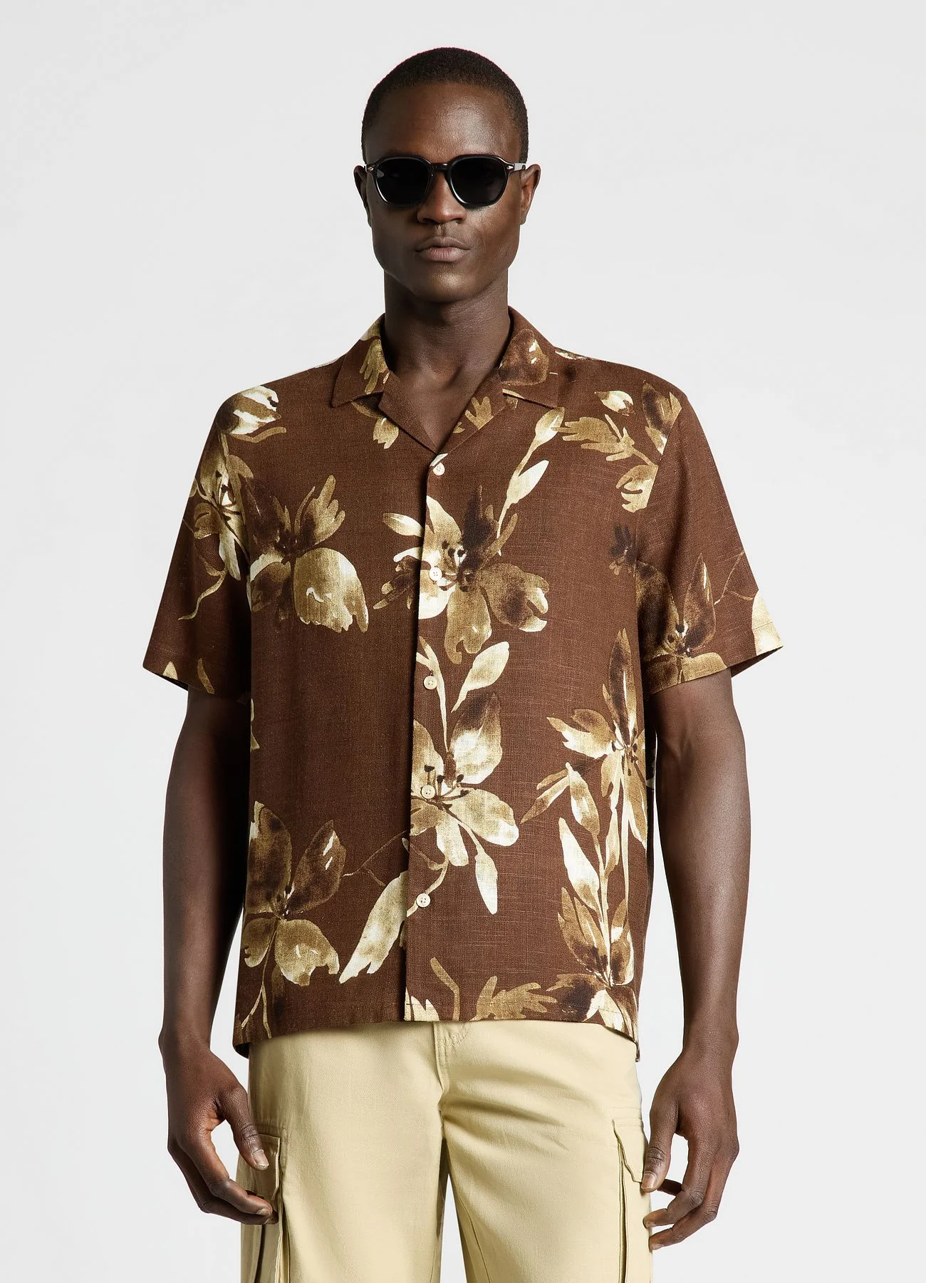 Camicia con stampa floreale misto lino - Image 2