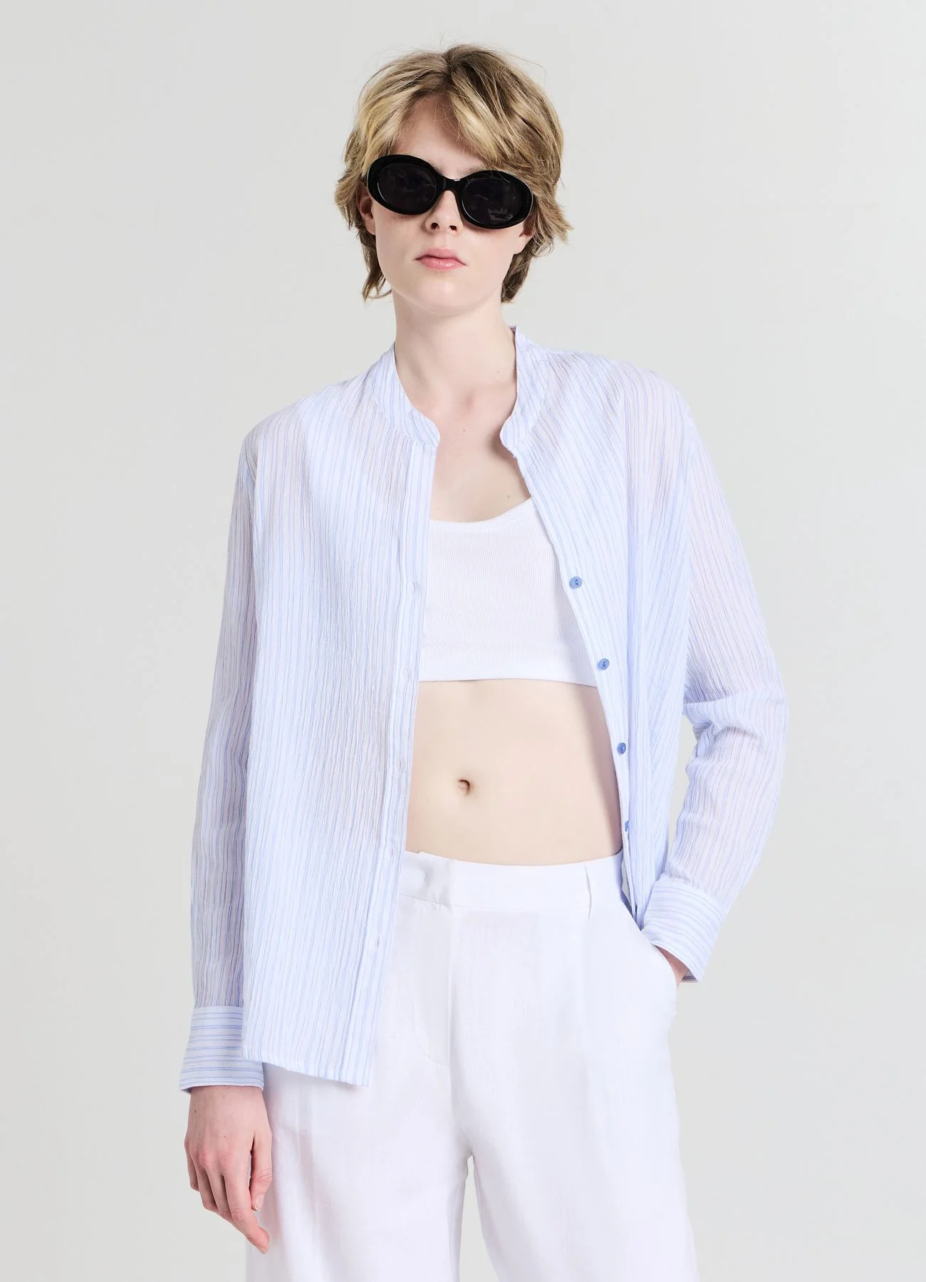 Camicia coreana a righe - Image 2
