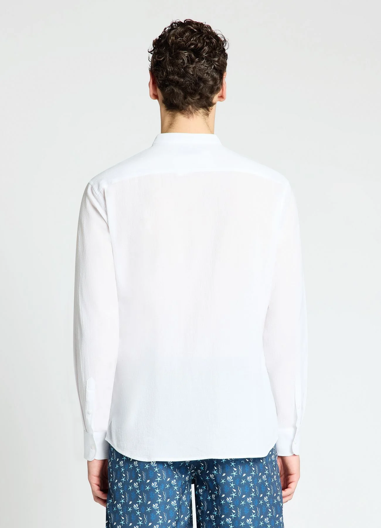 Camicia coreana a tinta unita - Image 3