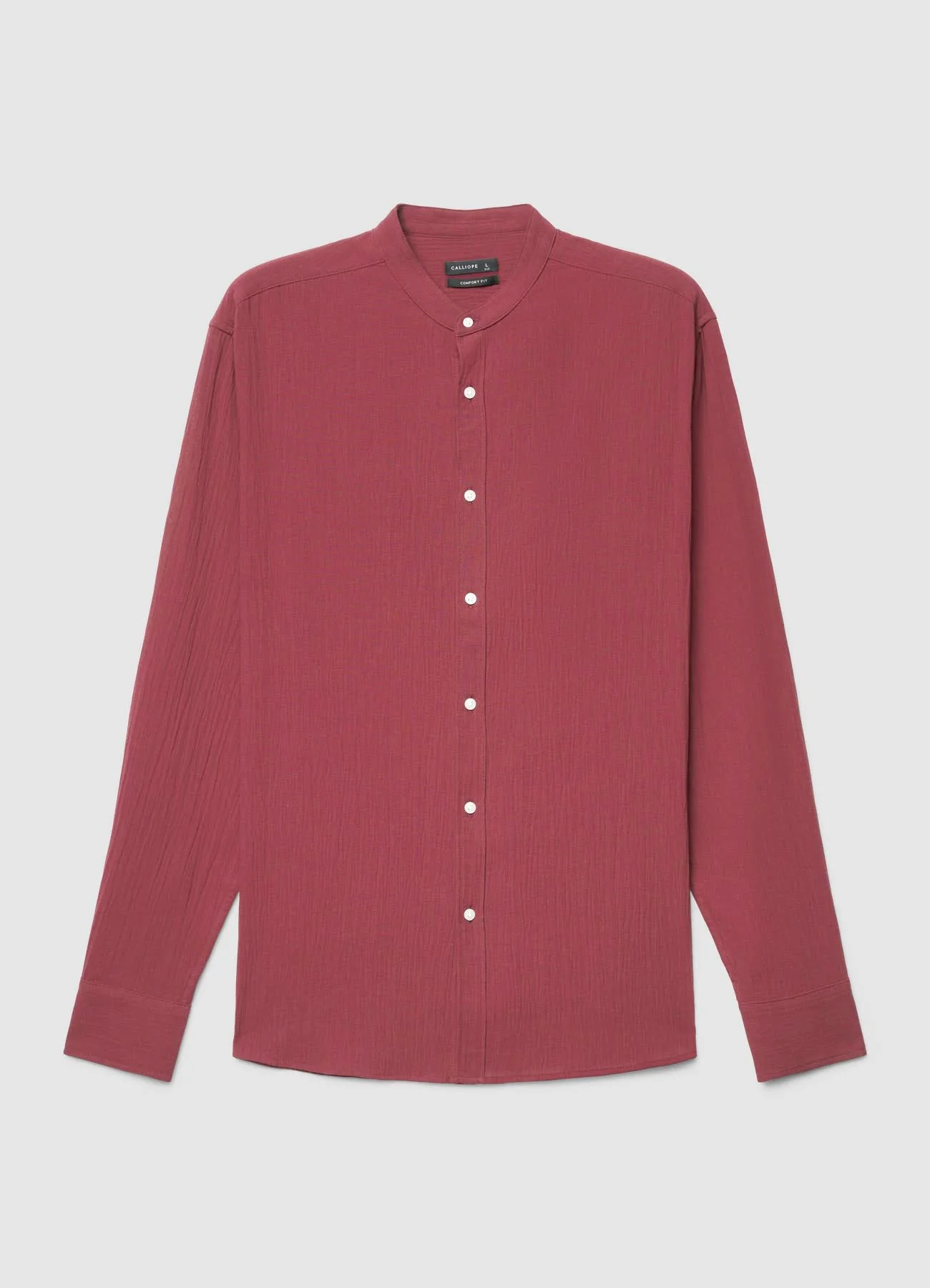 Camicia coreana a tinta unita - Image 5