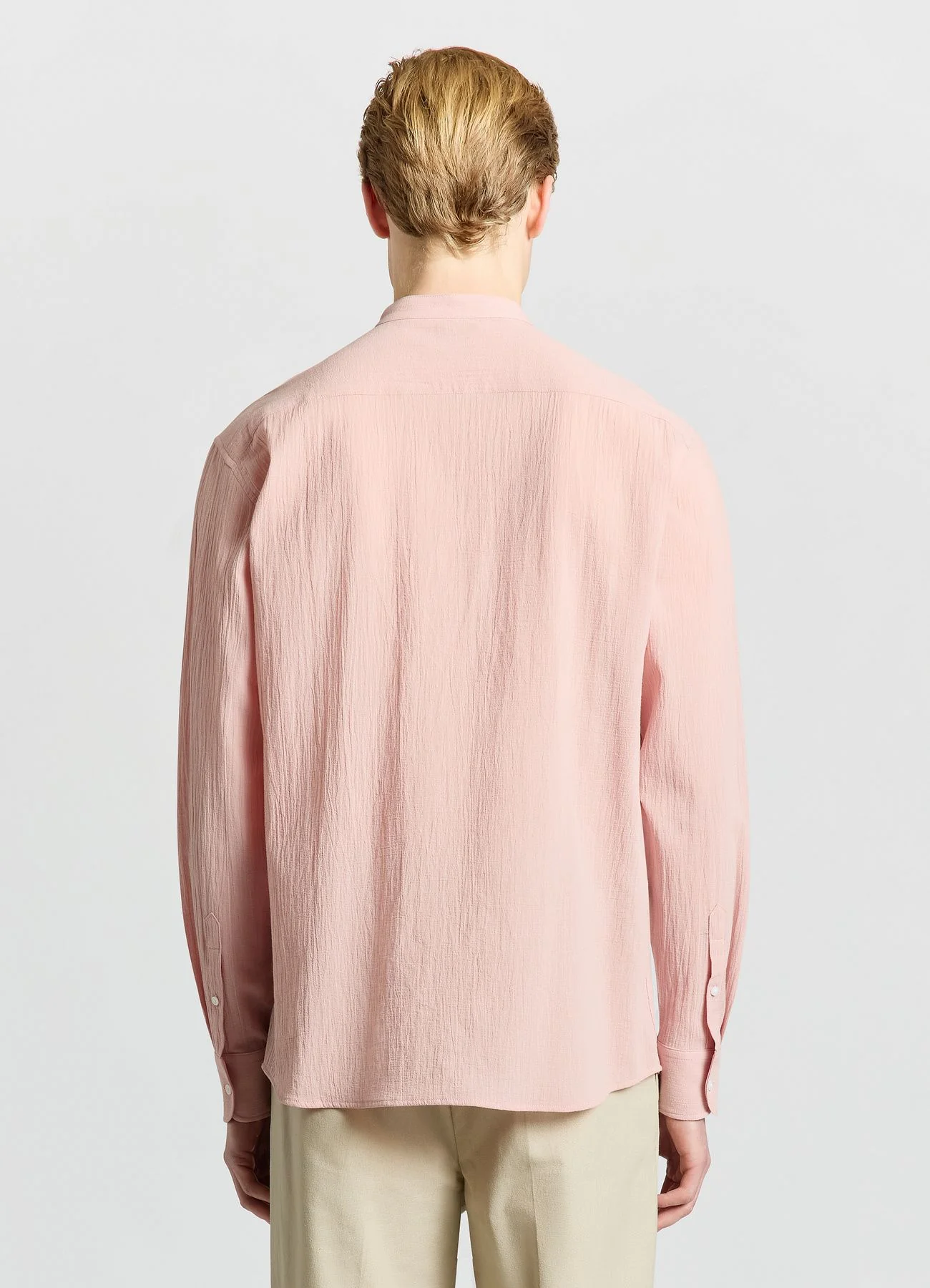 Camicia coreana a tinta unita - Image 3