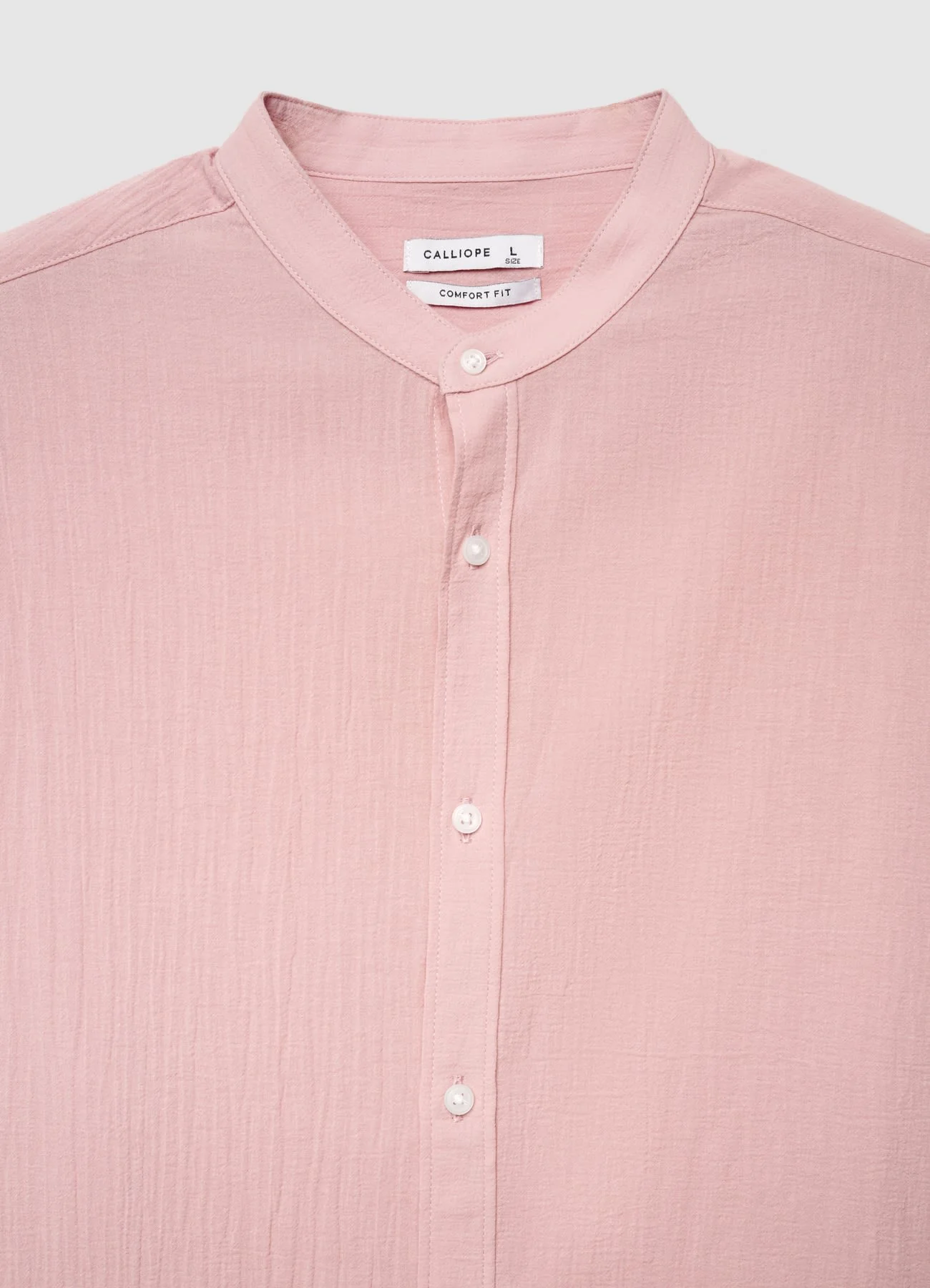 Camicia coreana a tinta unita - Image 5