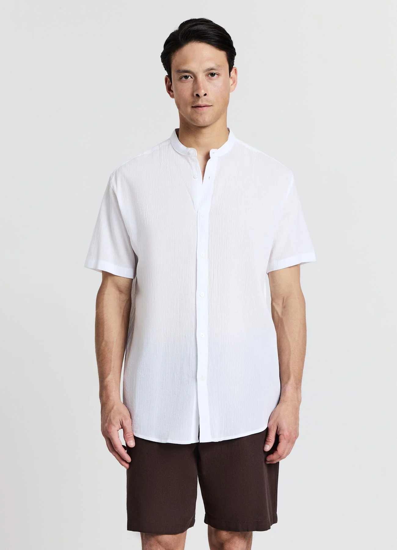 Camicia coreana cotone crinkle