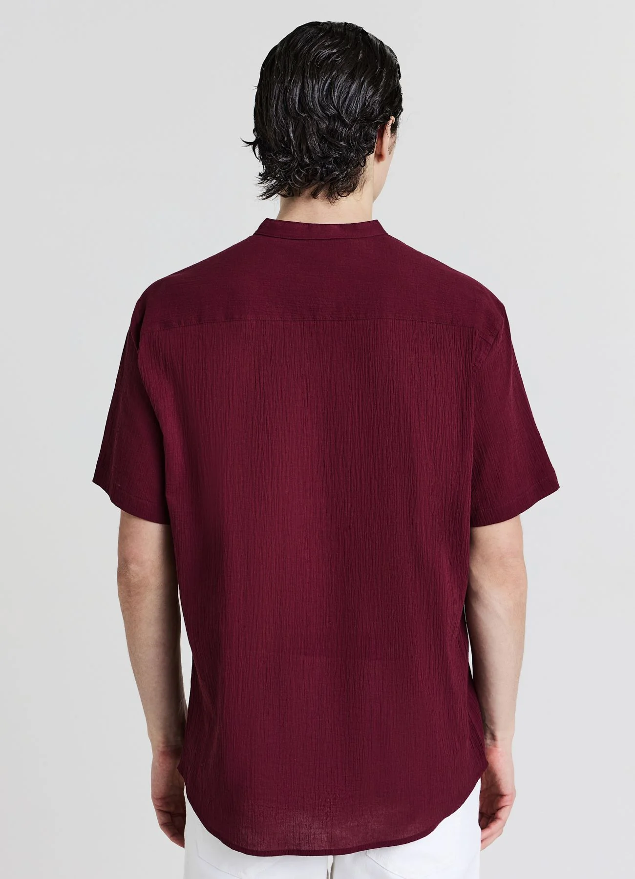 Camicia coreana cotone crinkle