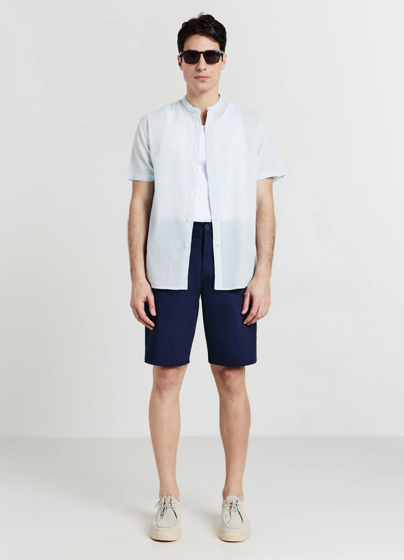 Camicia coreana cotone crinkle