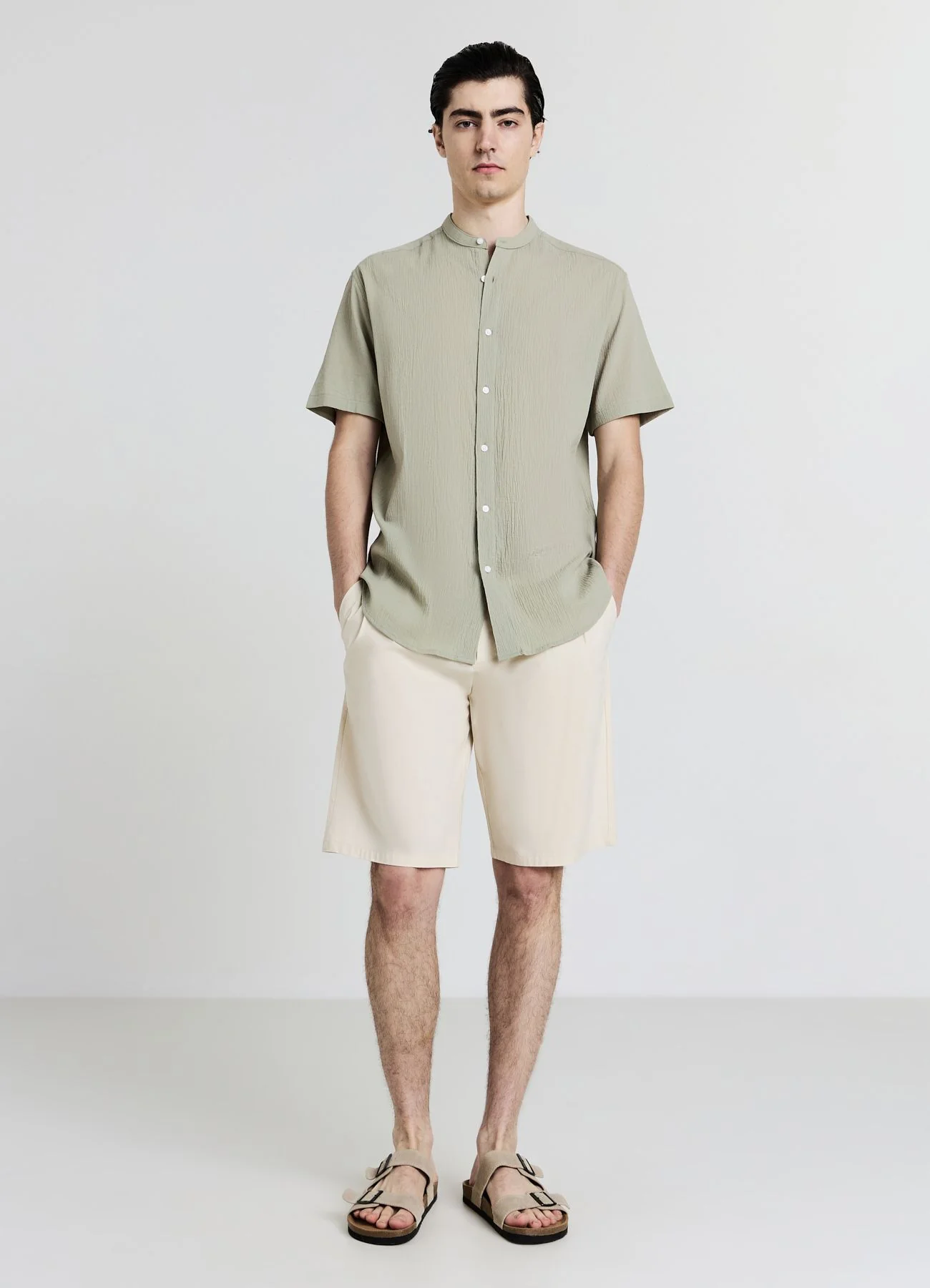 Camicia coreana cotone crinkle - Image 3