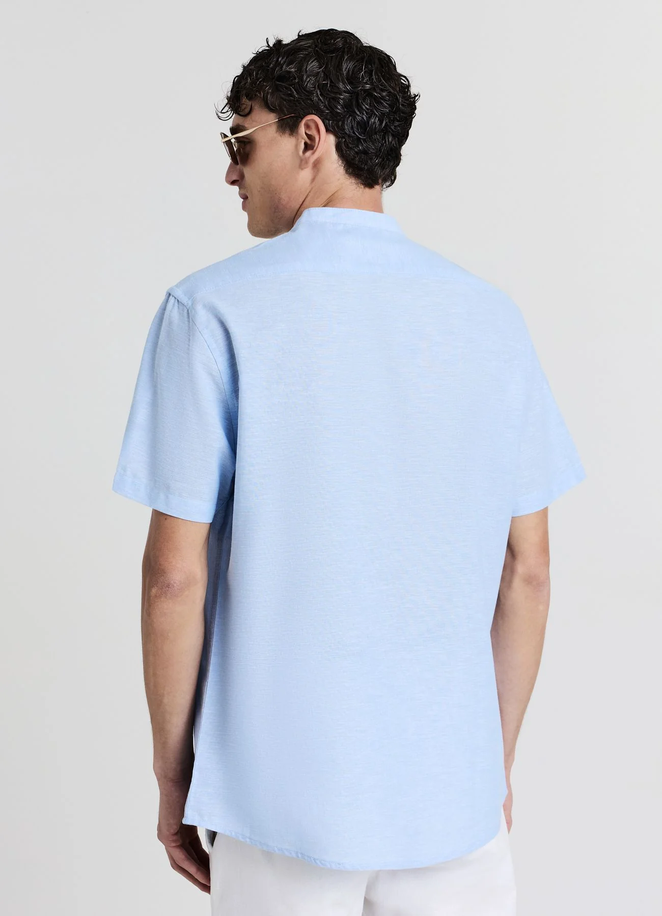 Camicia coreana misto lino - Image 2